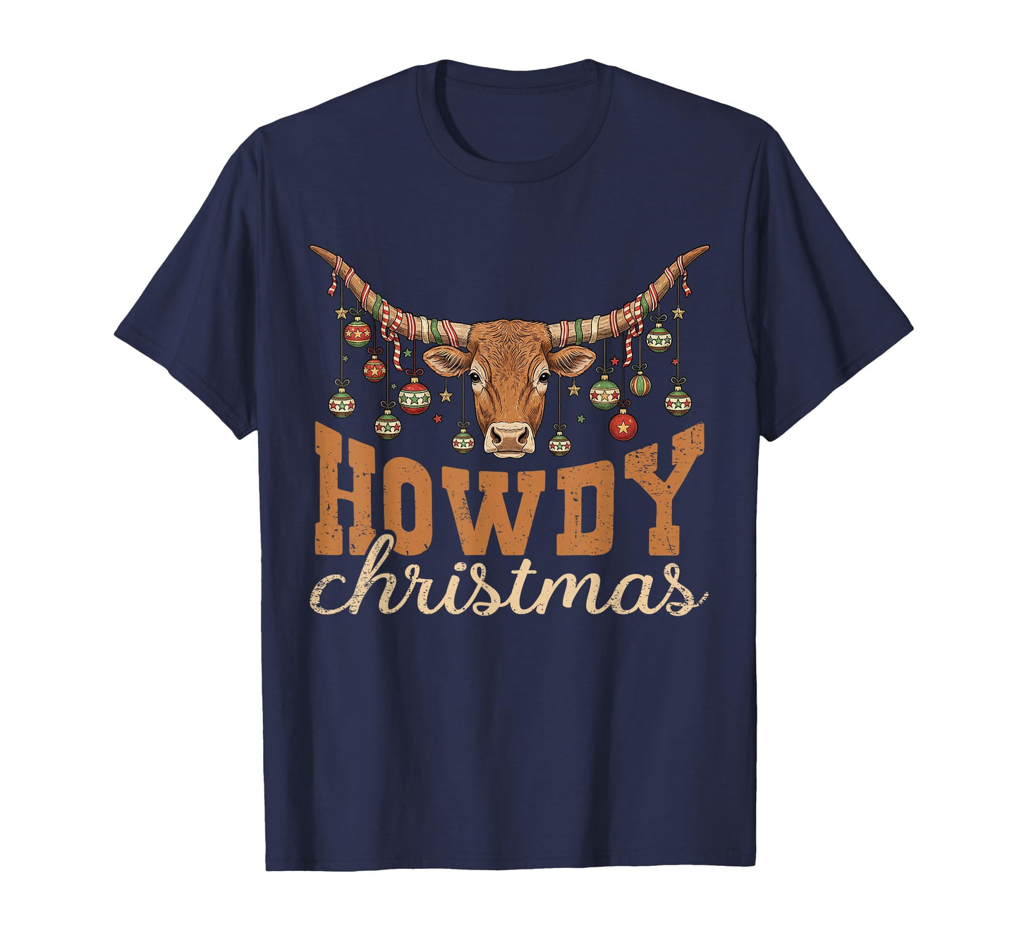 Bull Western Family Pajamas Cowboy Cowgirl Howdy Christmas T-Shirt