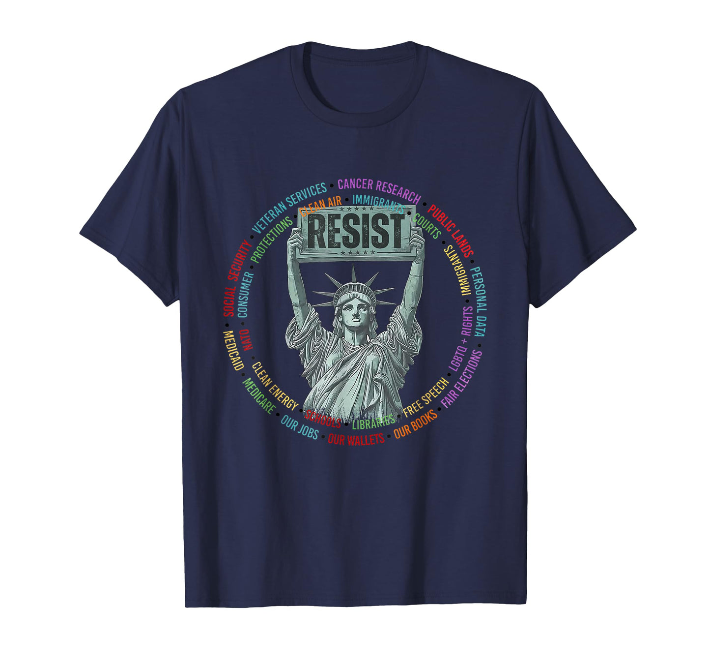 Resist Resistance USA Statue Of Liberty Hands Off Protest T-Shirt
