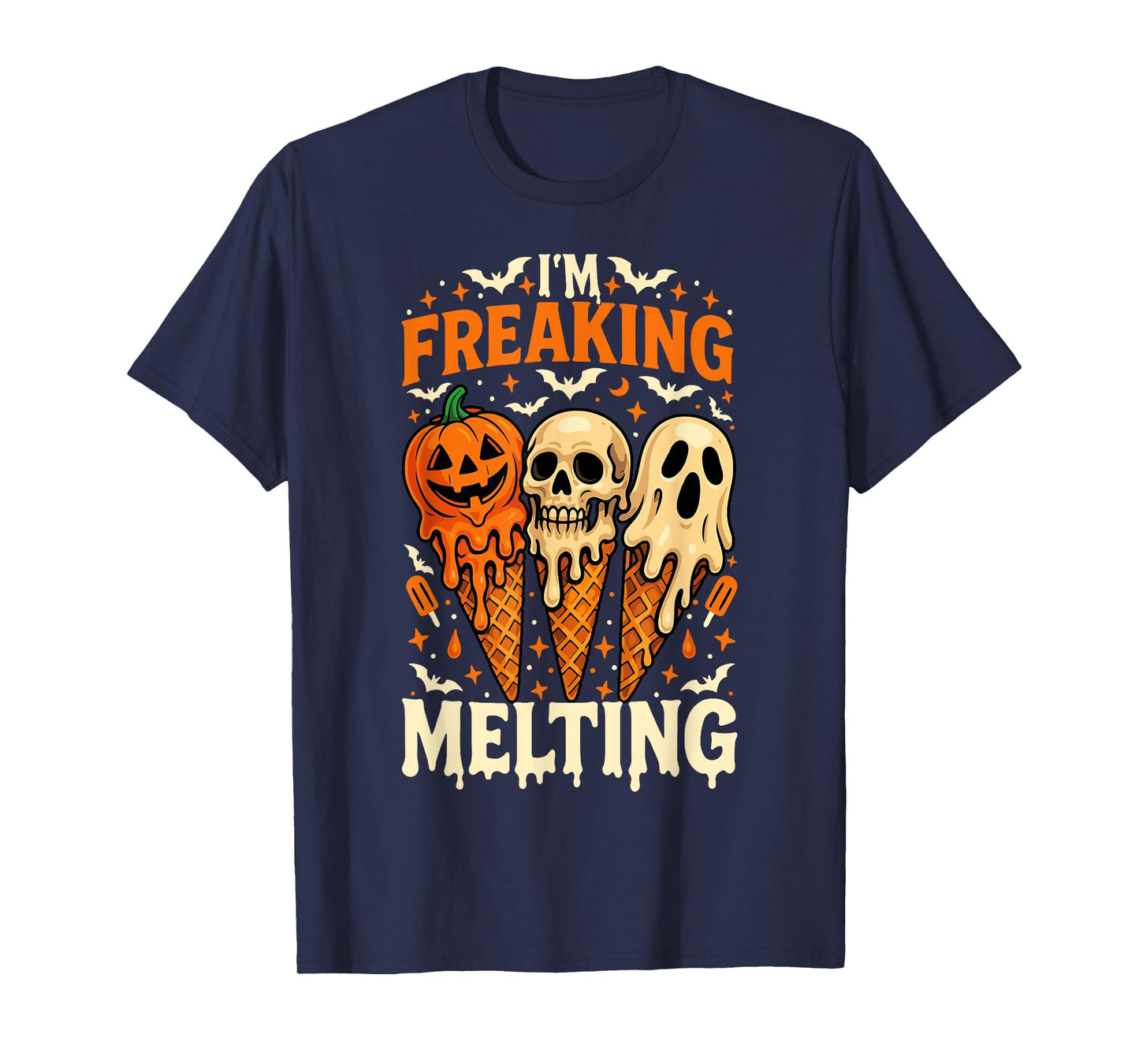 I'm Freaking Melting Funny Halloween Ice Cream Joke T-Shirt