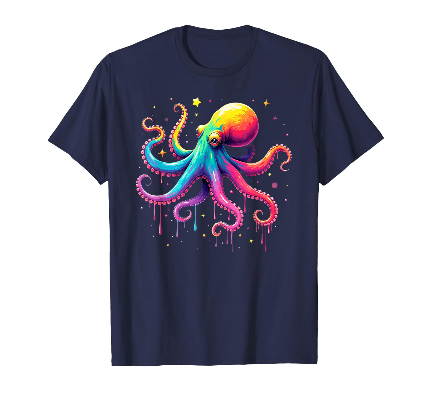 Aesthetic Rainbow Dripping Octopus T-Shirt