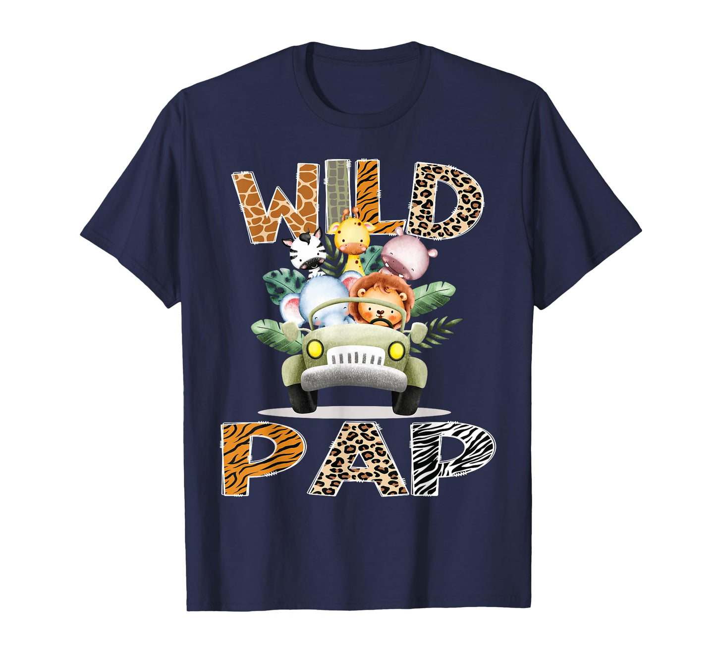 Wild Pap Safari Jungle Animals 1st Birthday Truck T-Shirt