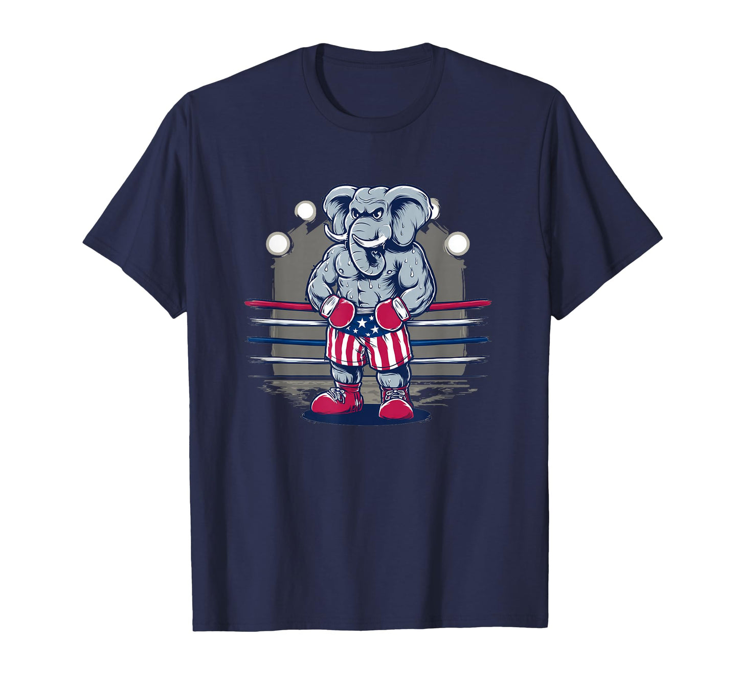 Nice Elephant in USA Shorts for Boxing Sport Lovers T-Shirt