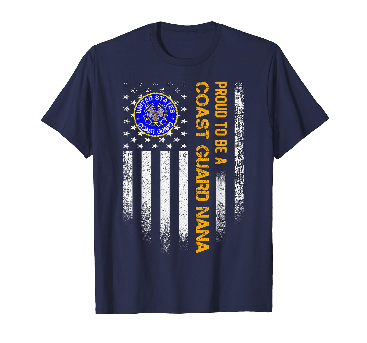 Vintage USA American Flag Proud To Be A US Coast Guard Nana T-Shirt