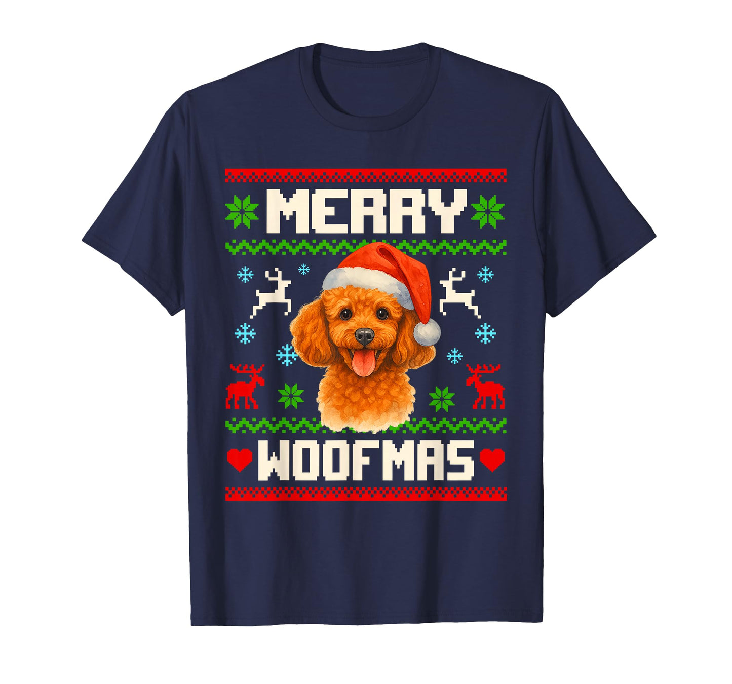 Toy Poodle Dog Christmas Ugly Sweater Pet Dog Lover Xmas T-Shirt