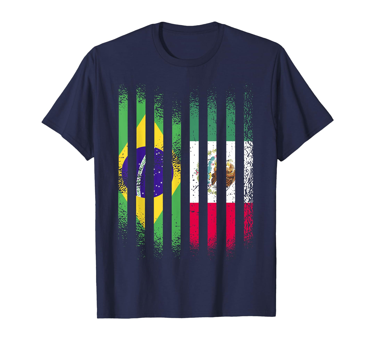 Brazil Flag Mexico Grown Country Flags Stripes T-Shirt