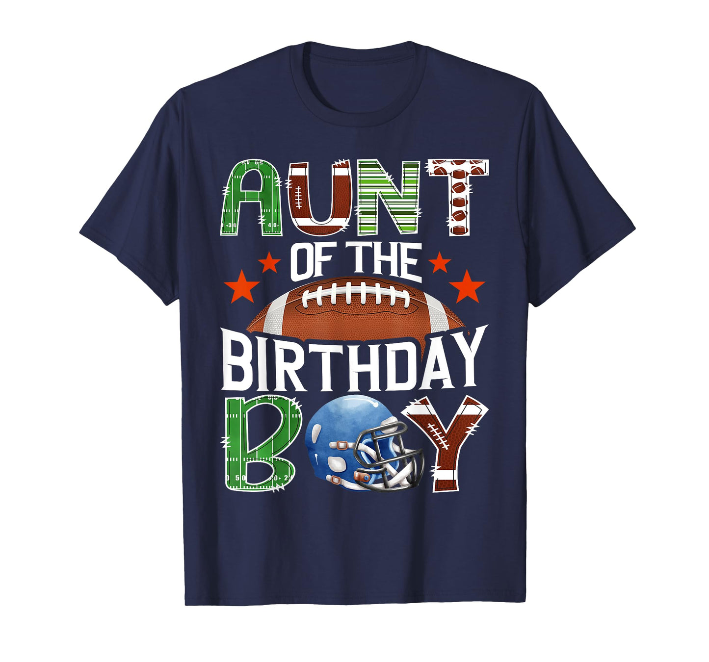 Aunt Of The Birthday Boy Football 1St Year Down Birthday T-Shirt