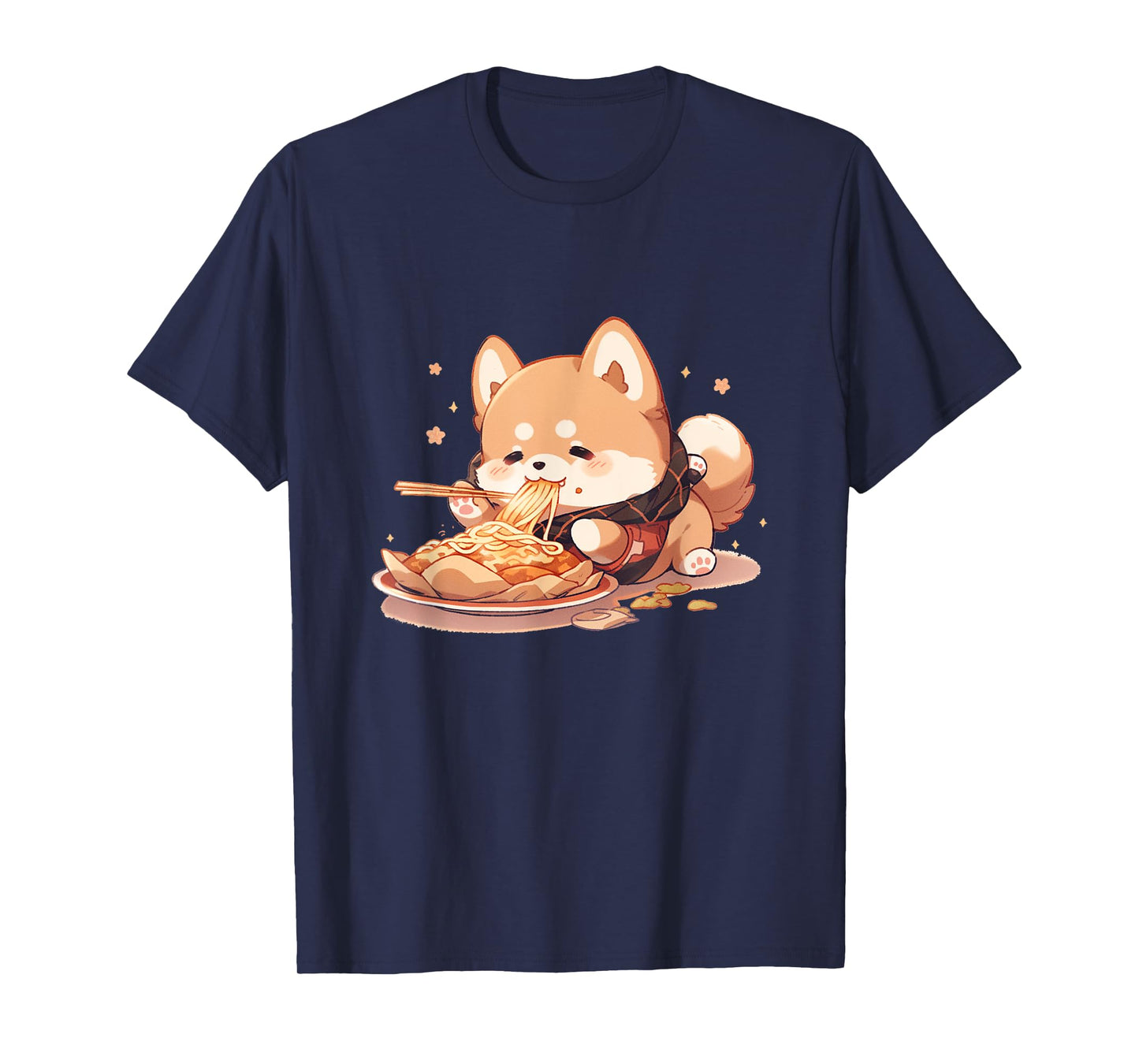 Kawaii Cute Anime Shiba Inu Dog Otaku Japanese Ramen Noodles T-Shirt
