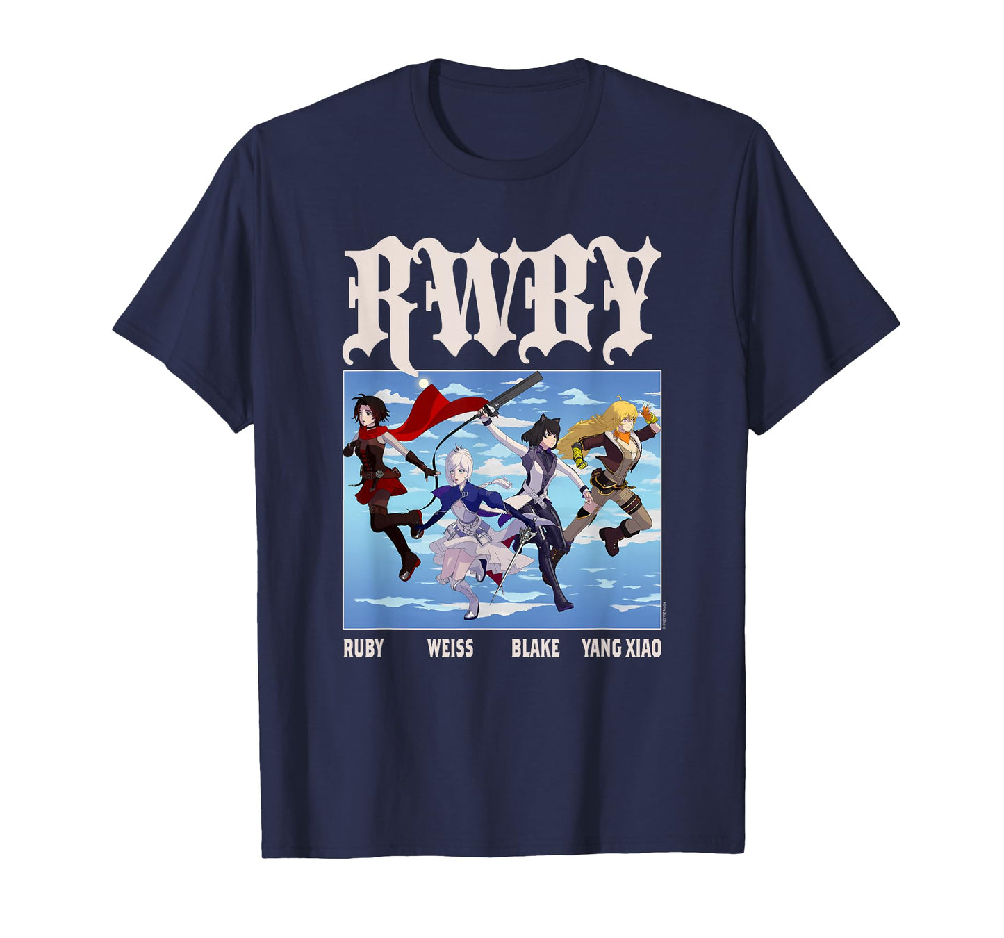 RWBY Character Group Action Poses Anime Cartoon T-Shirt