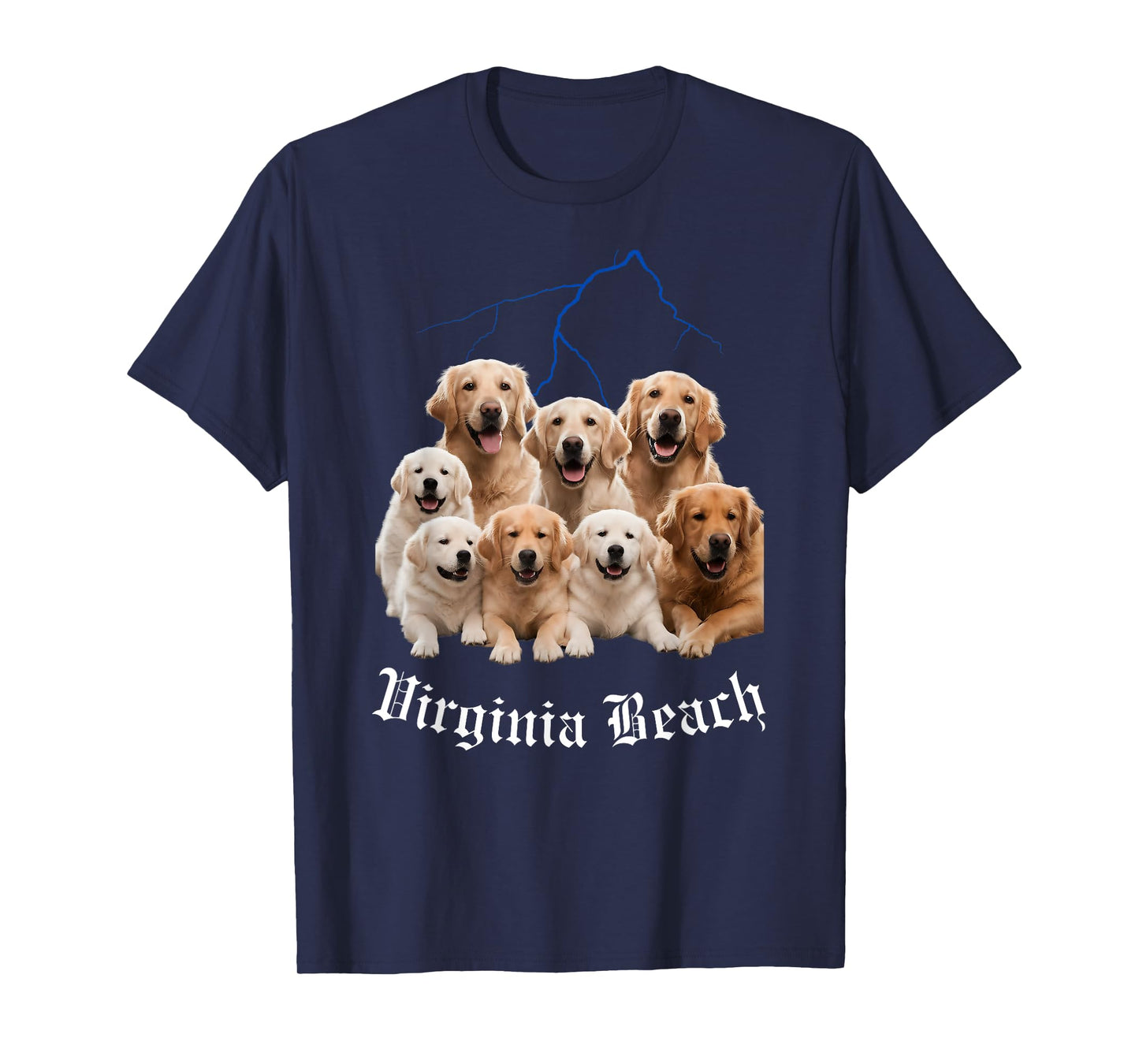 Funny Dog Golden Retriever Bootleg Virginia Beach T-Shirt