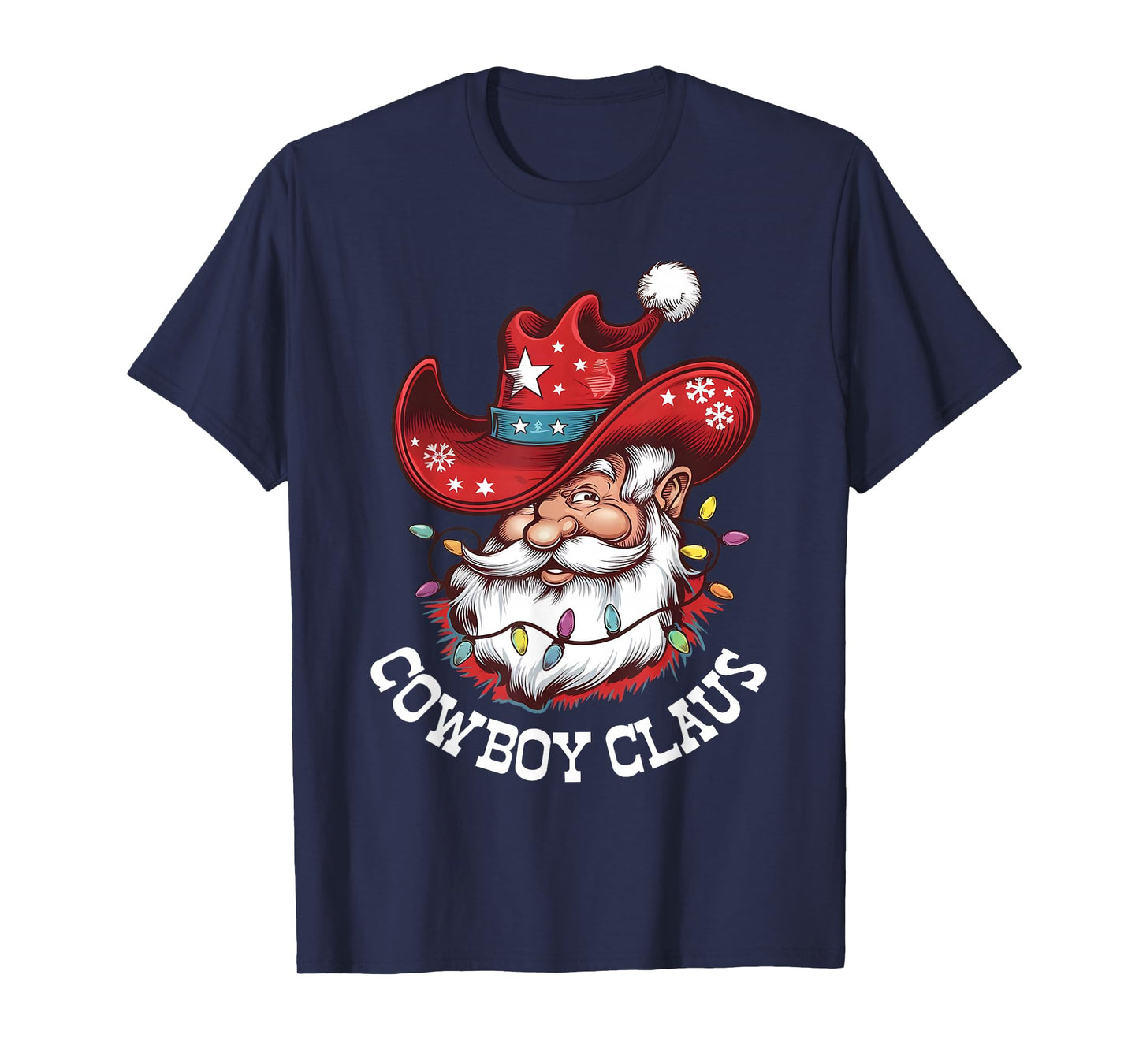 Cowboy Claus Cowboy Santa Hat Xmas Christmas Western Style T-Shirt