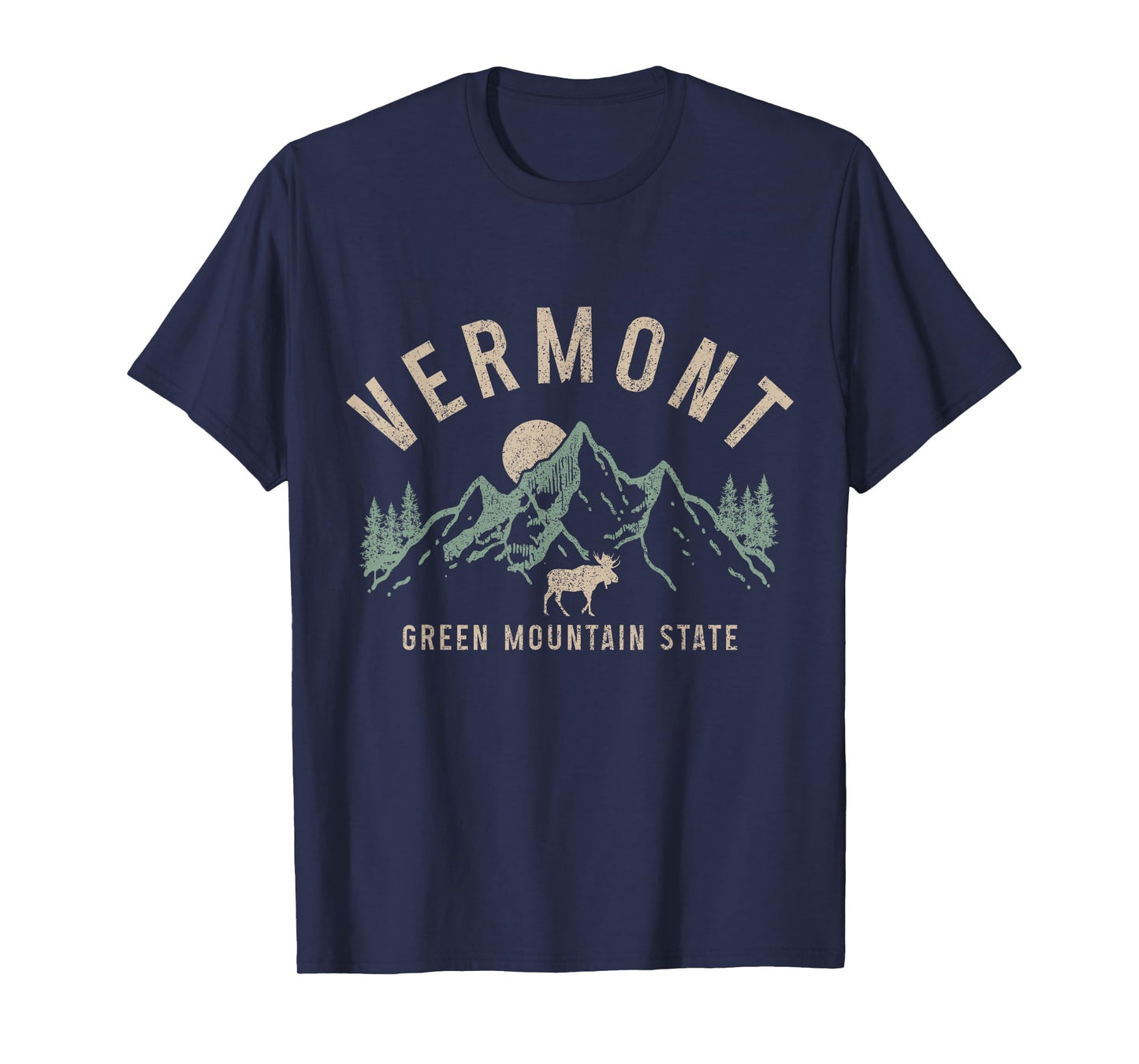 Vermont Green Mountain State Moose Vintage Pride T-Shirt