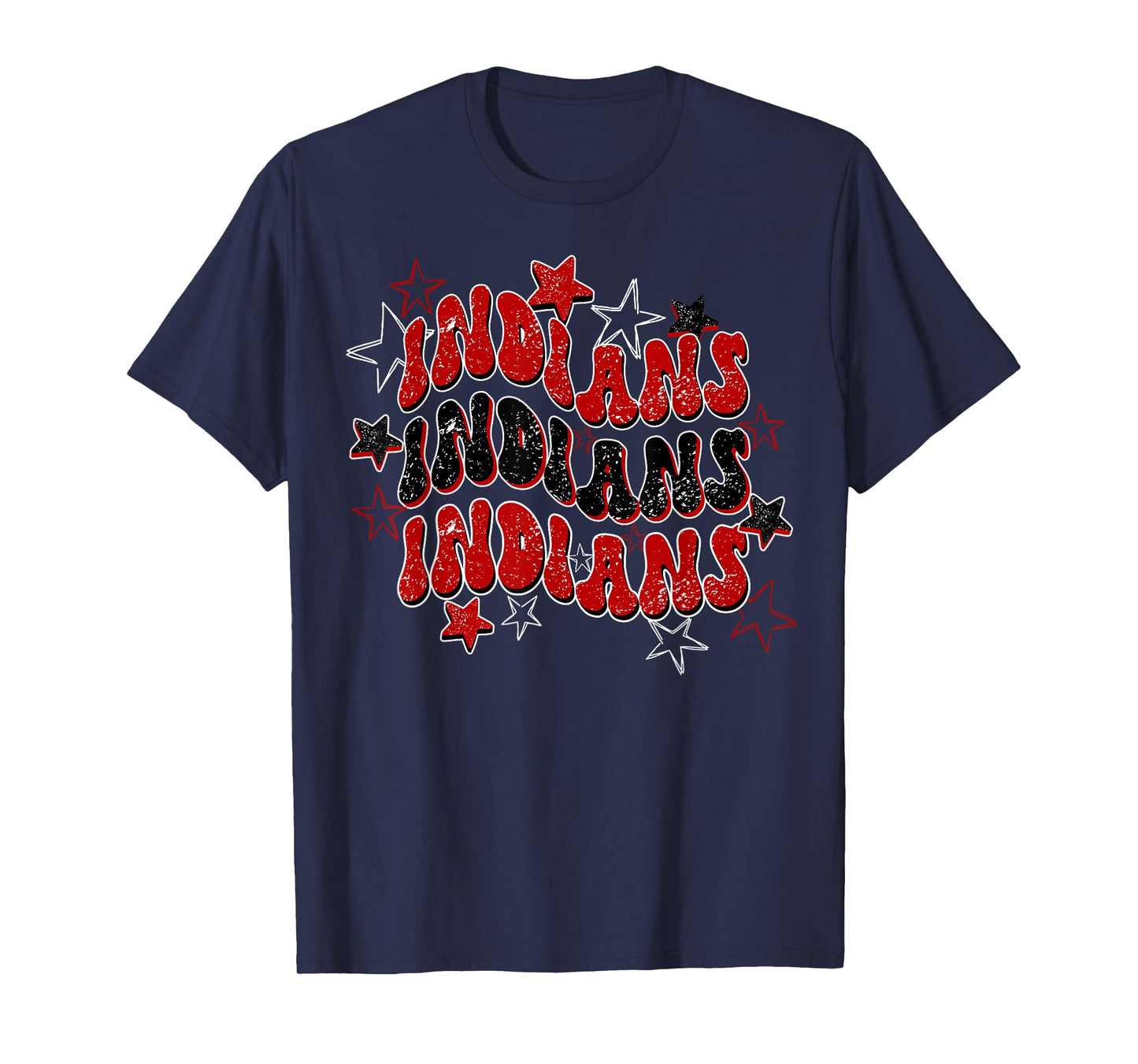 Indians School Spirit Red and Black Spirit Wear T-Shirt