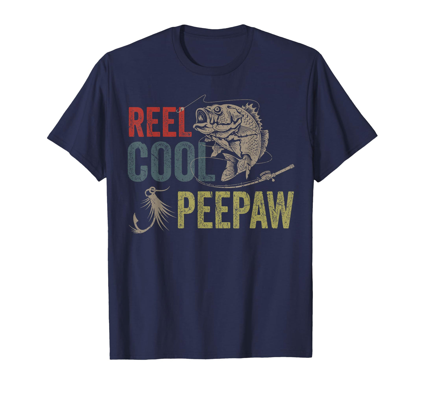 Reel Cool Peepaw Fishing Fathers Day T-Shirt