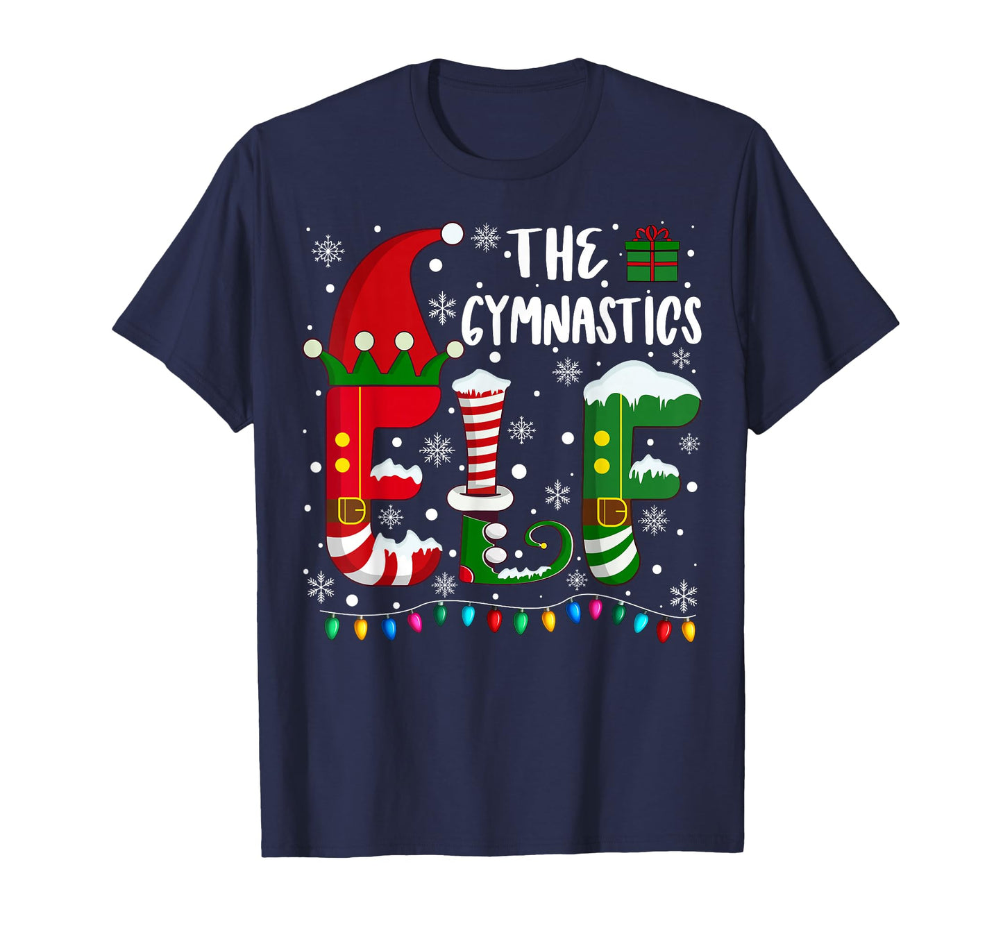 Funny Family Matching Pajamas Gymnastics ELF Christmas T-Shirt