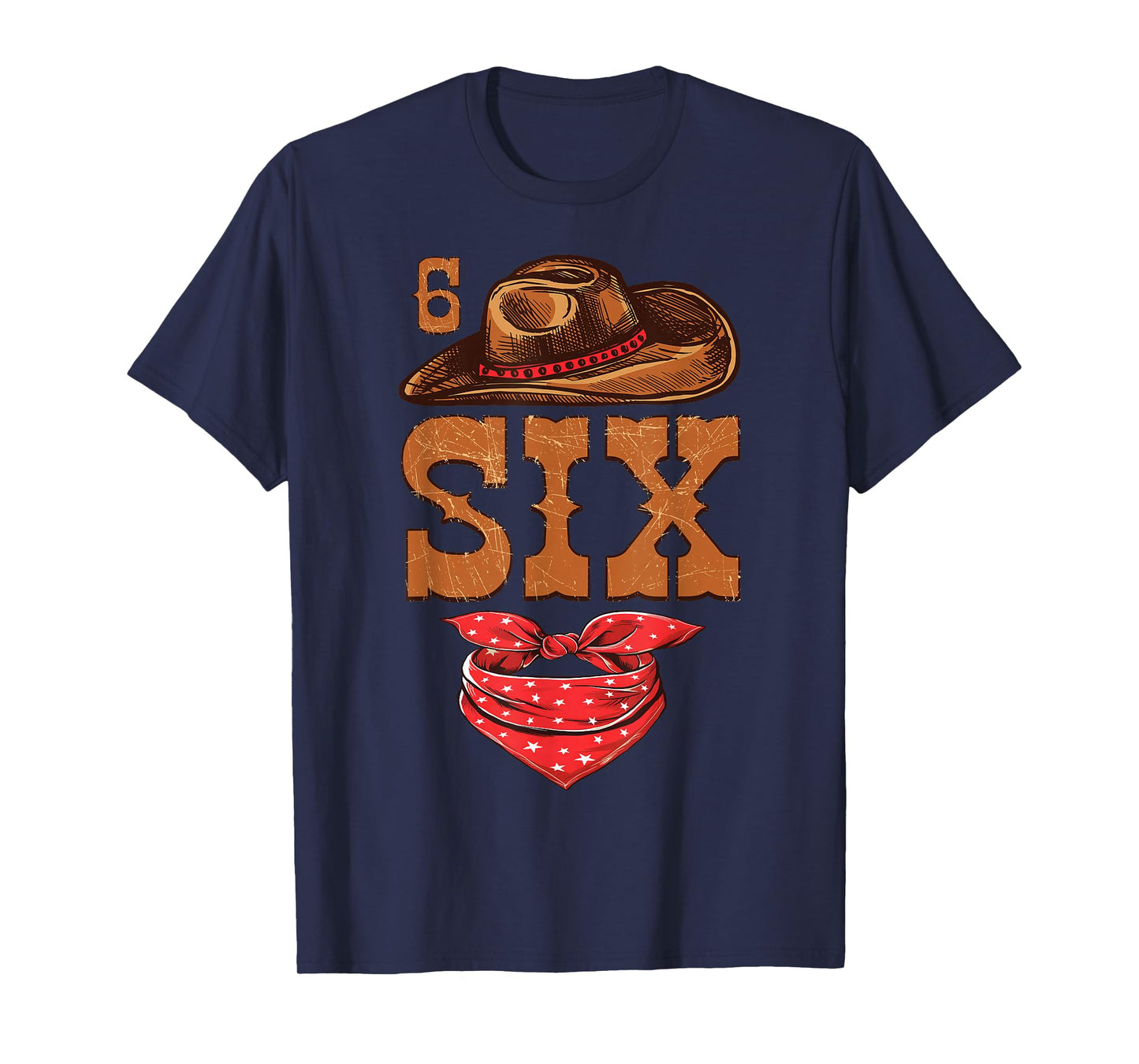 6 Years Old Boys Girls Western 6th Birthday Cowboy Cowgirl T-Shirt