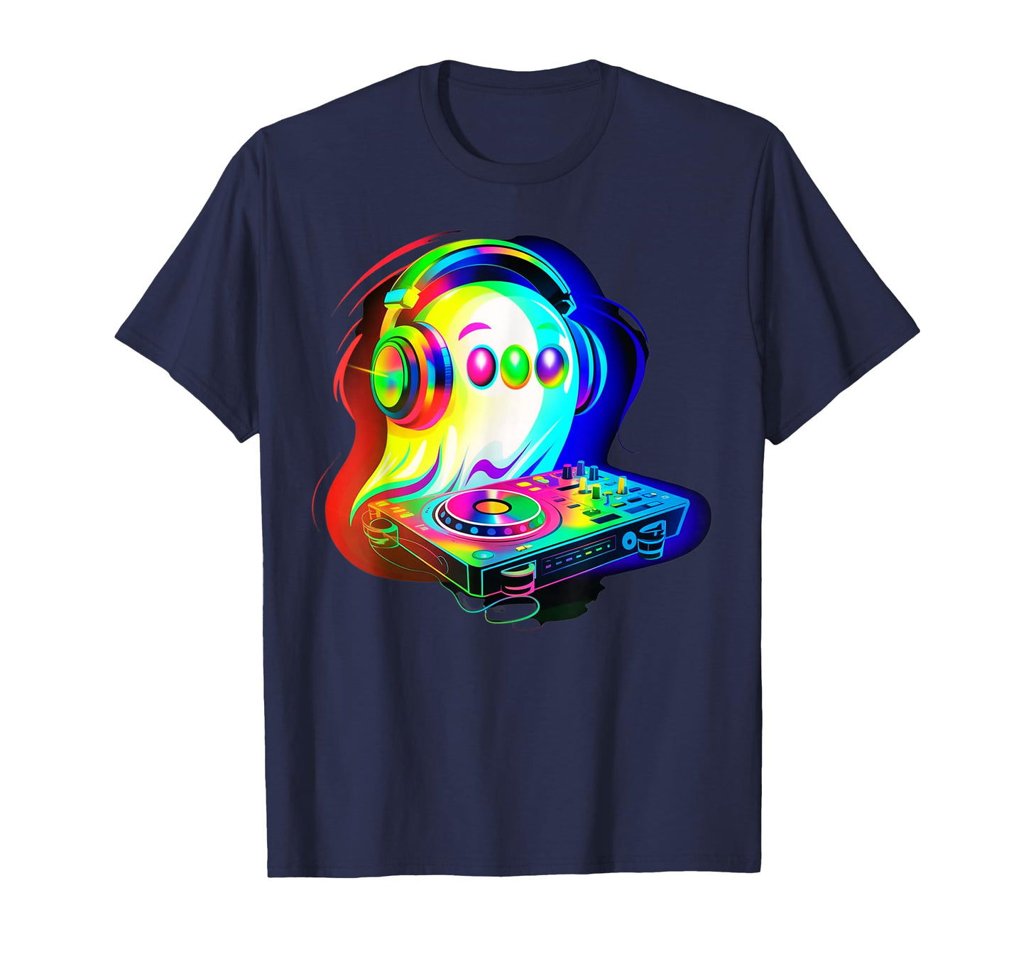 House Music ghost dj Optical Illusion EDM halloween Rave DJ T-Shirt