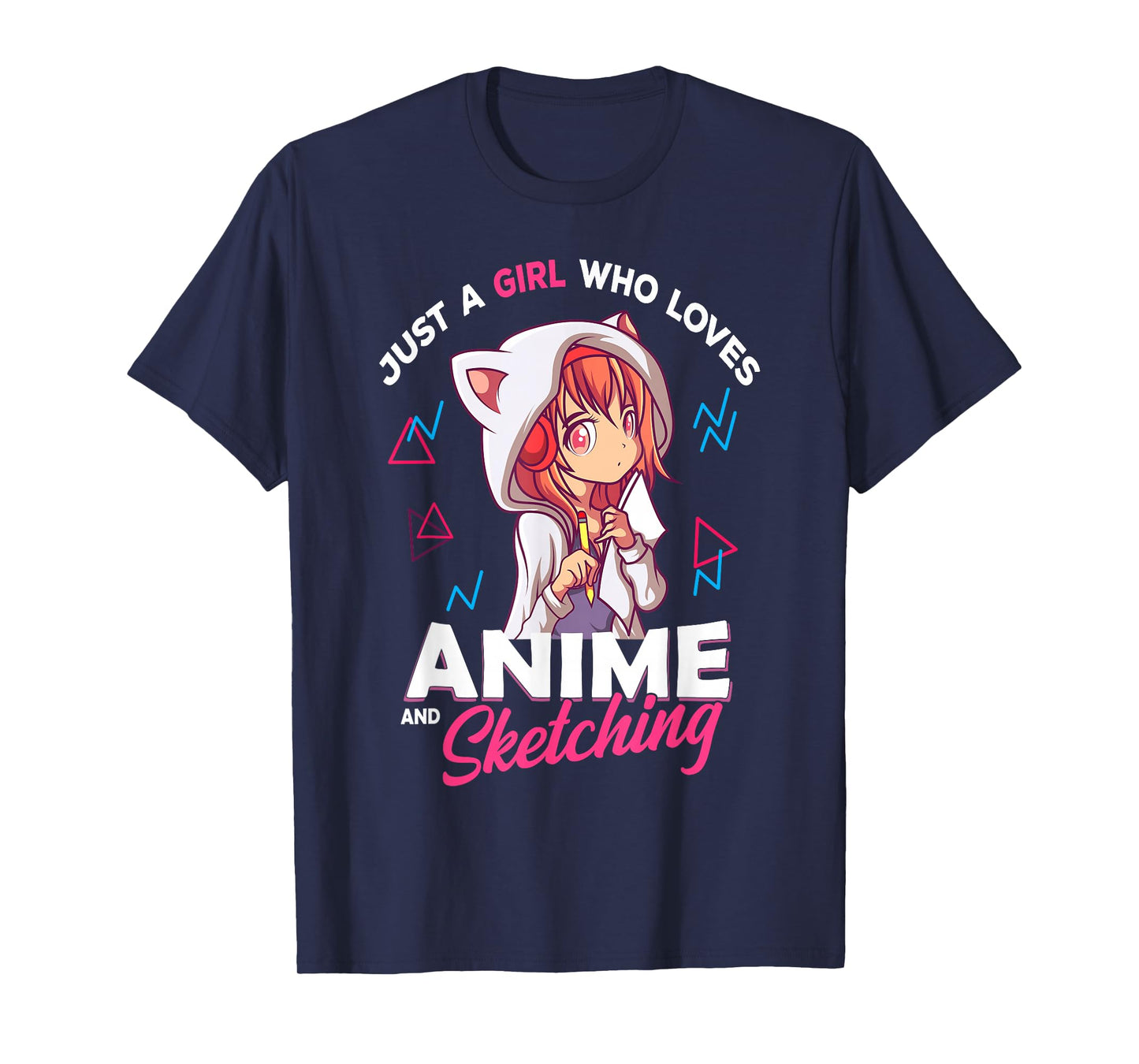 Just A Girl Who Loves Anime and Sketching Otaku Anime Merch T-Shirt Small