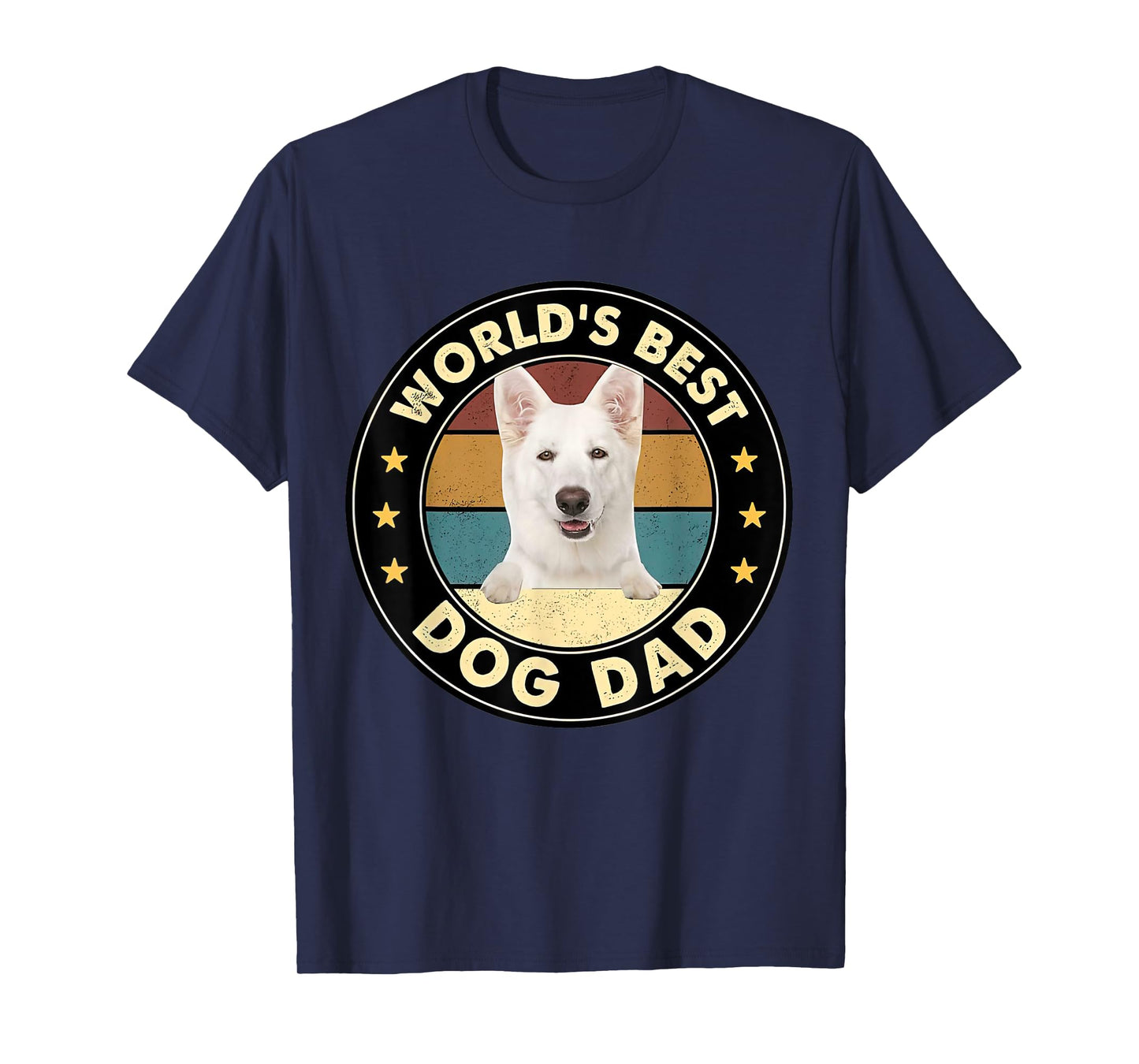 Vintage World's Best Best WHITE German Shepherd Dad Dog T-Shirt