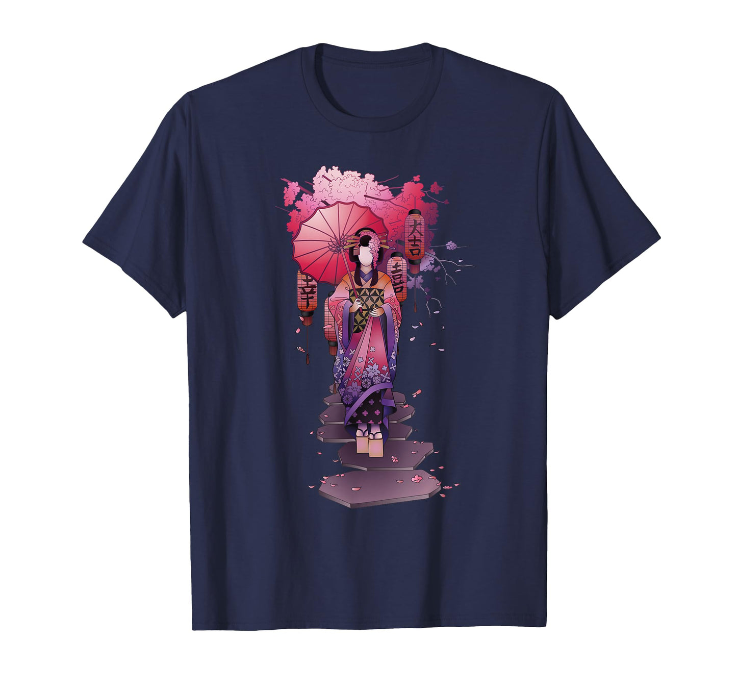 Vintage Japanese Kawaii Geisha Girl in Kimono Japan Art T-Shirt