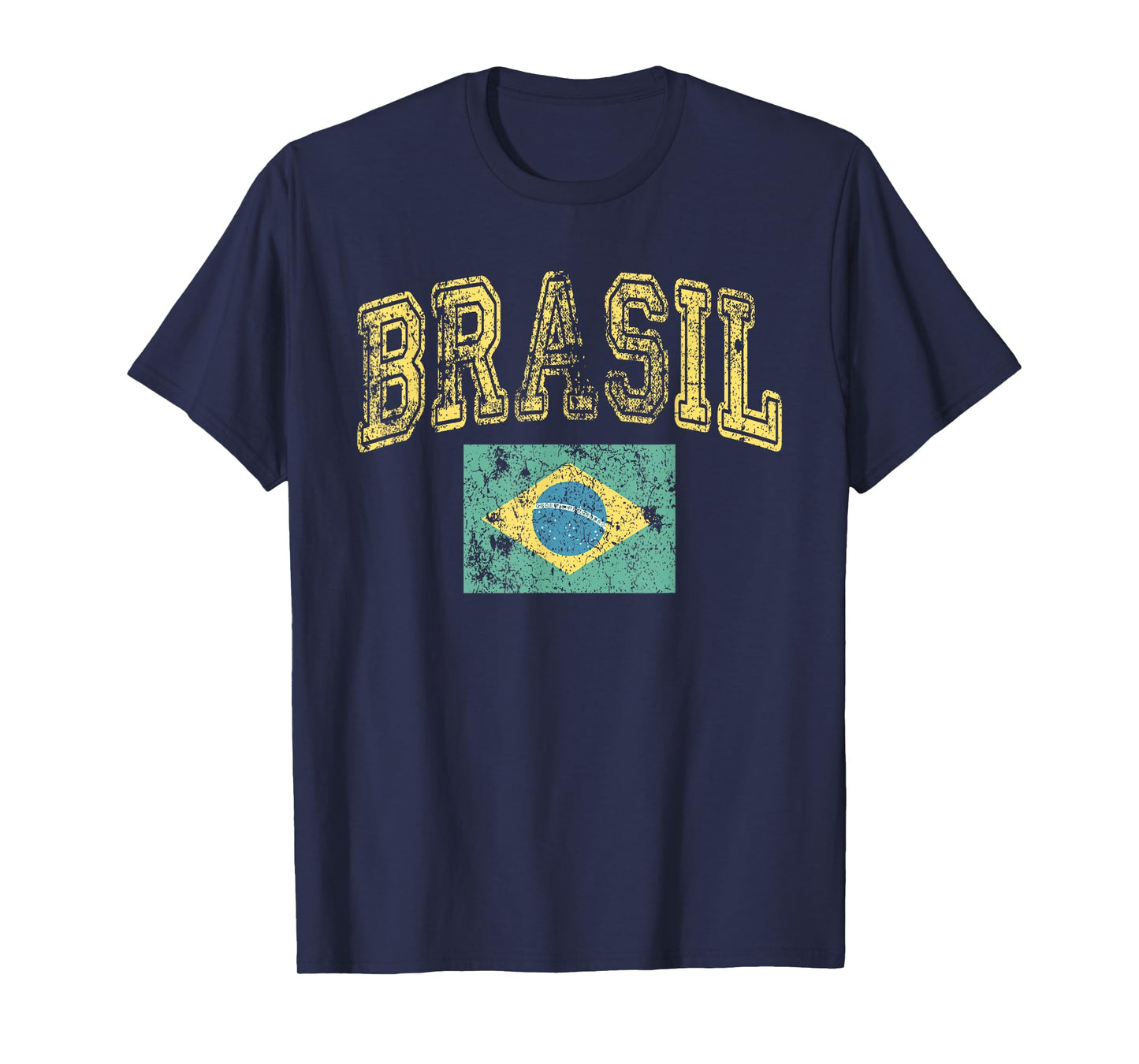 Vintage Retro Faded Brasil Brazil Flag Brazilian Pride T-Shirt