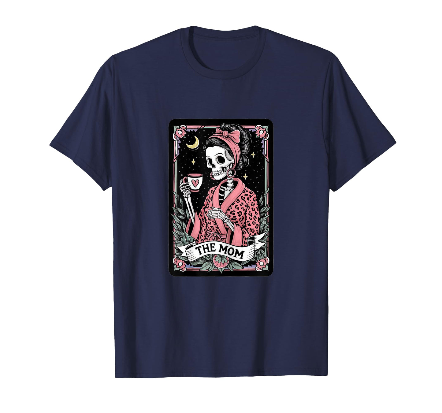 Gothic Tarot Cards Clothes The Mom Tarot Card Mama Graphic Vintage Goth Mommy Skeleton Unisex X-Small Black Short Sleeve T-Shirt