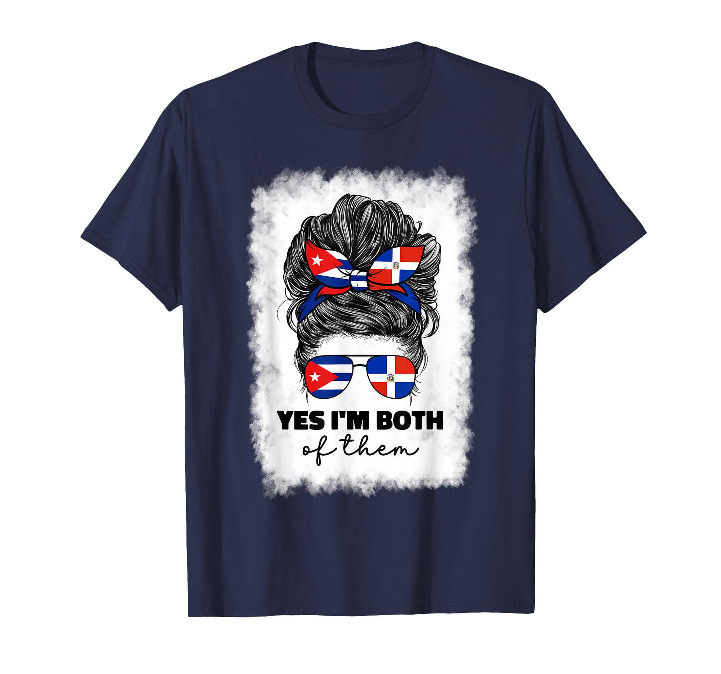 Half Dominican Republic And Cuban Cuba Flag Girl Women Mix T-Shirt