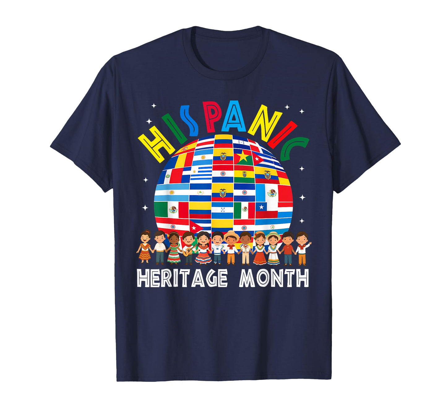 Hispanic Heritage Month Latino Countries Flags Sunflower T-Shirt
