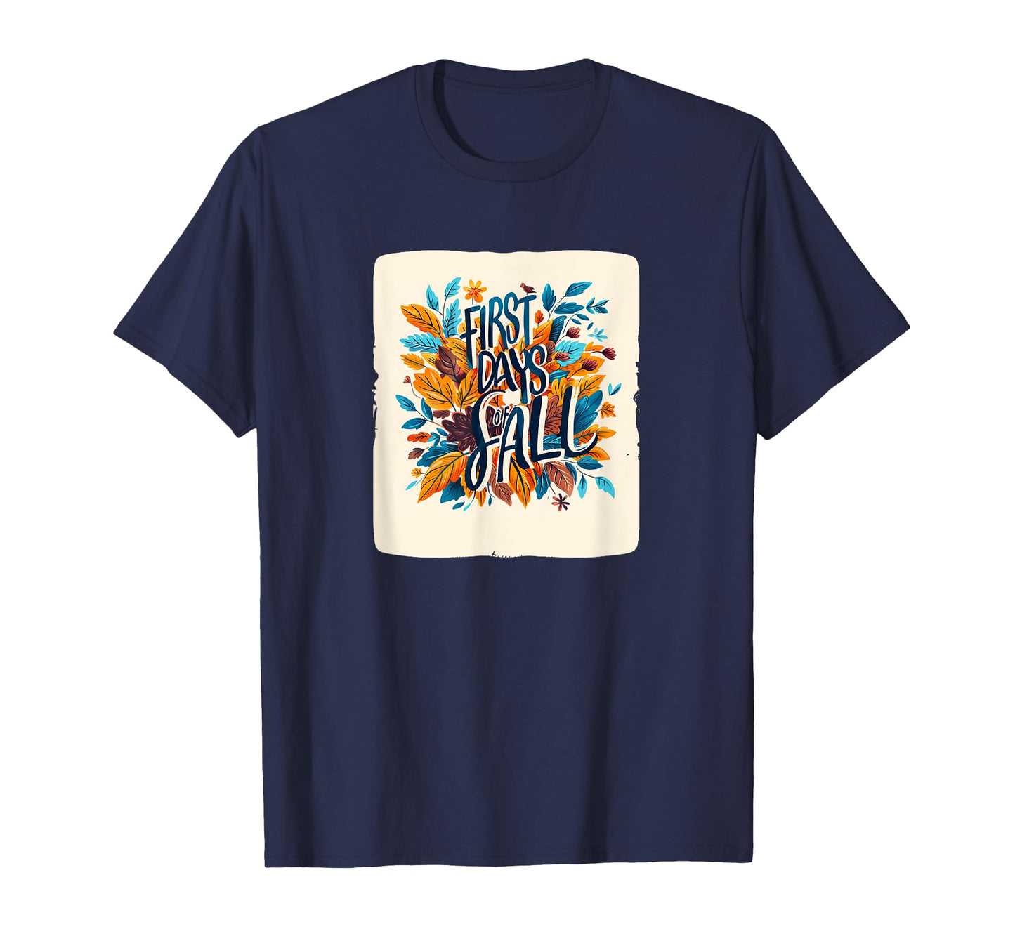 First Days of Fall for a Cozy Season with Falling red Leaves T-Shirt