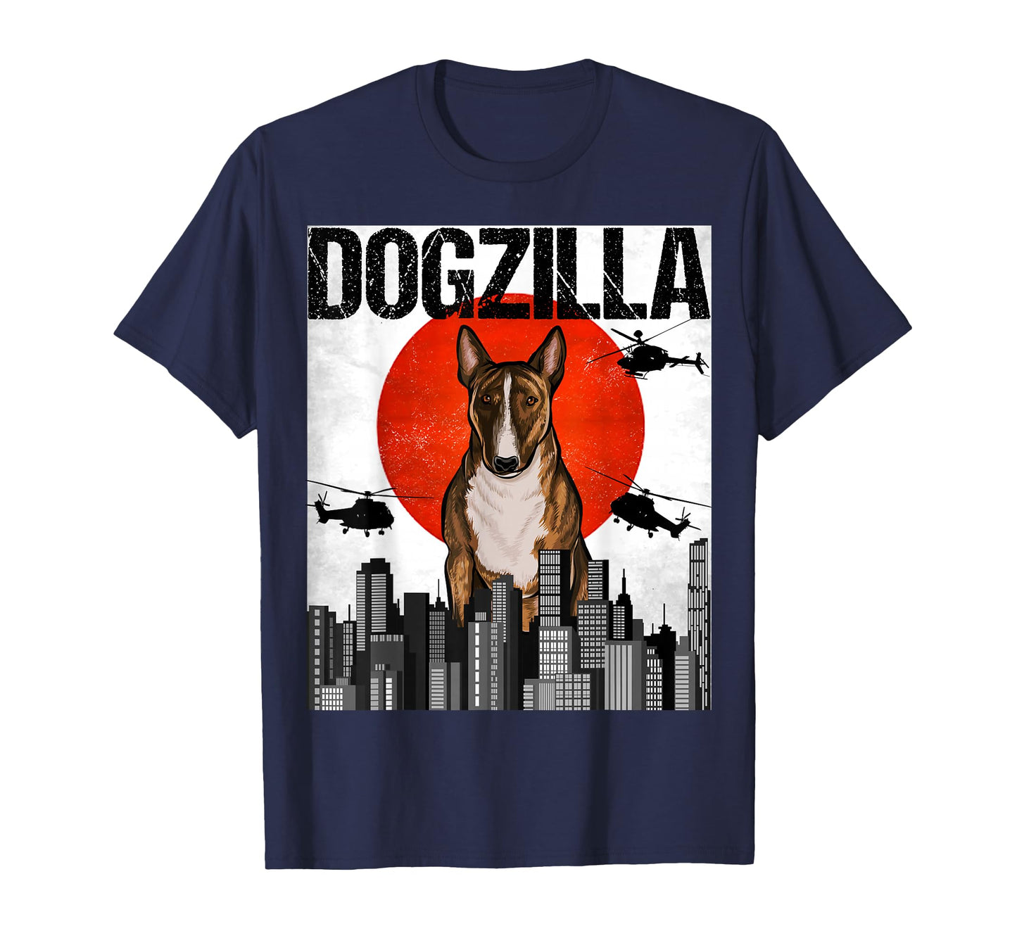 Miniature Bull Terriers Owner Gift Vintage Black Dogzilla Miniature Bull Terrier Unisex-Adults T-Shirt