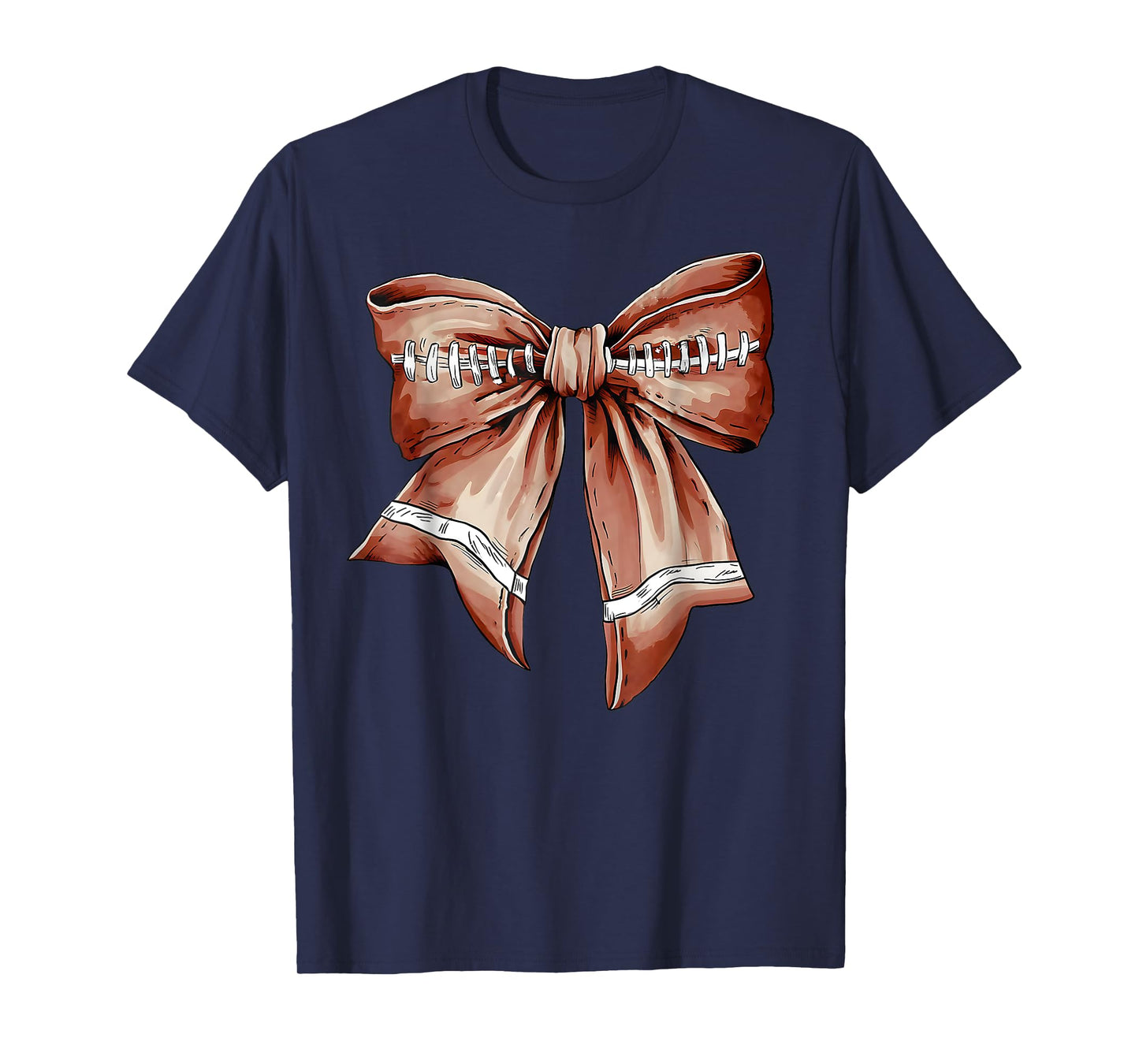 Coquette Bow Pumpkin American Football Thanksgiving Autumn T-Shirt