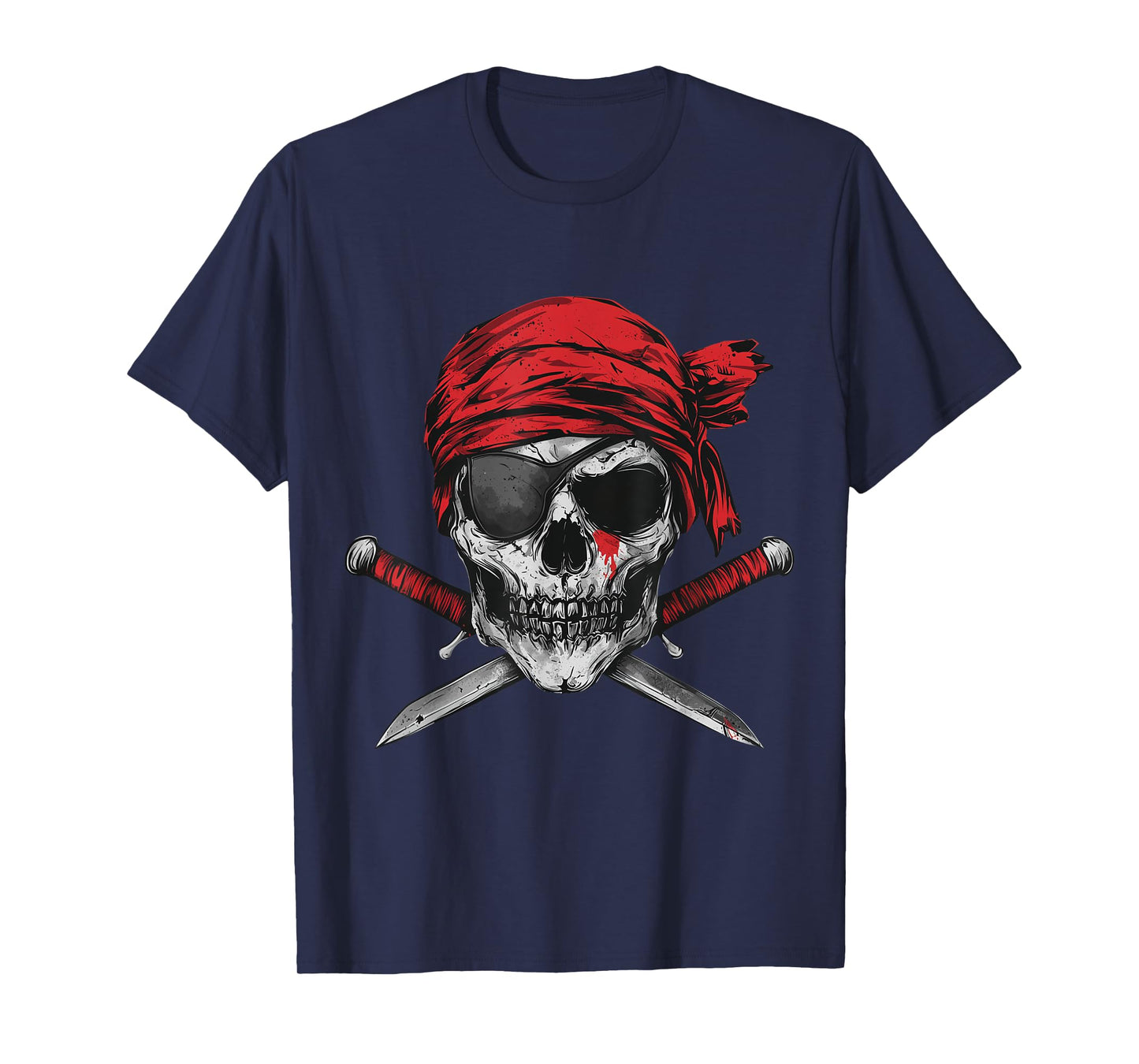 Pirate Flag Skull And Crossbones Skeleton Graphic Halloween T-Shirt