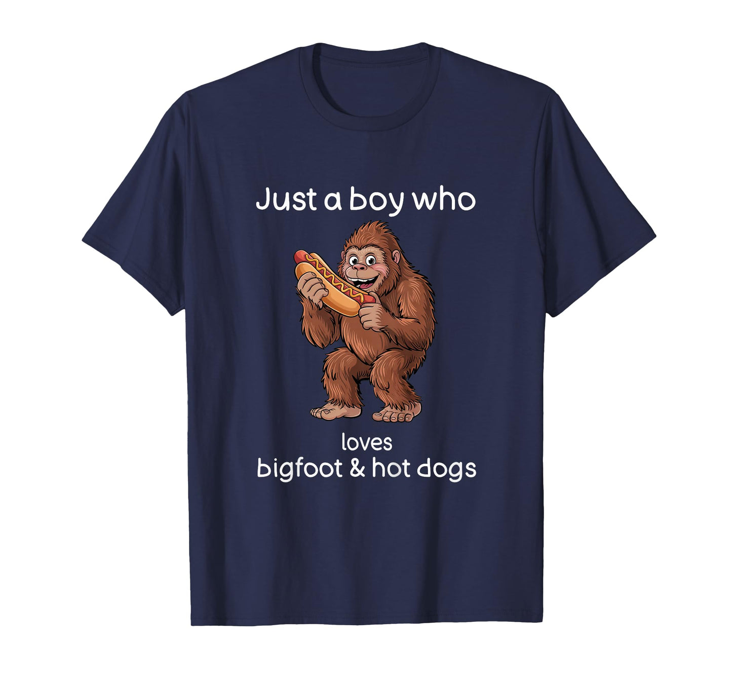Kids Bigfoot Hot Dog Shirt Boys Cool Bigfoot Hot Dog T-Shirt