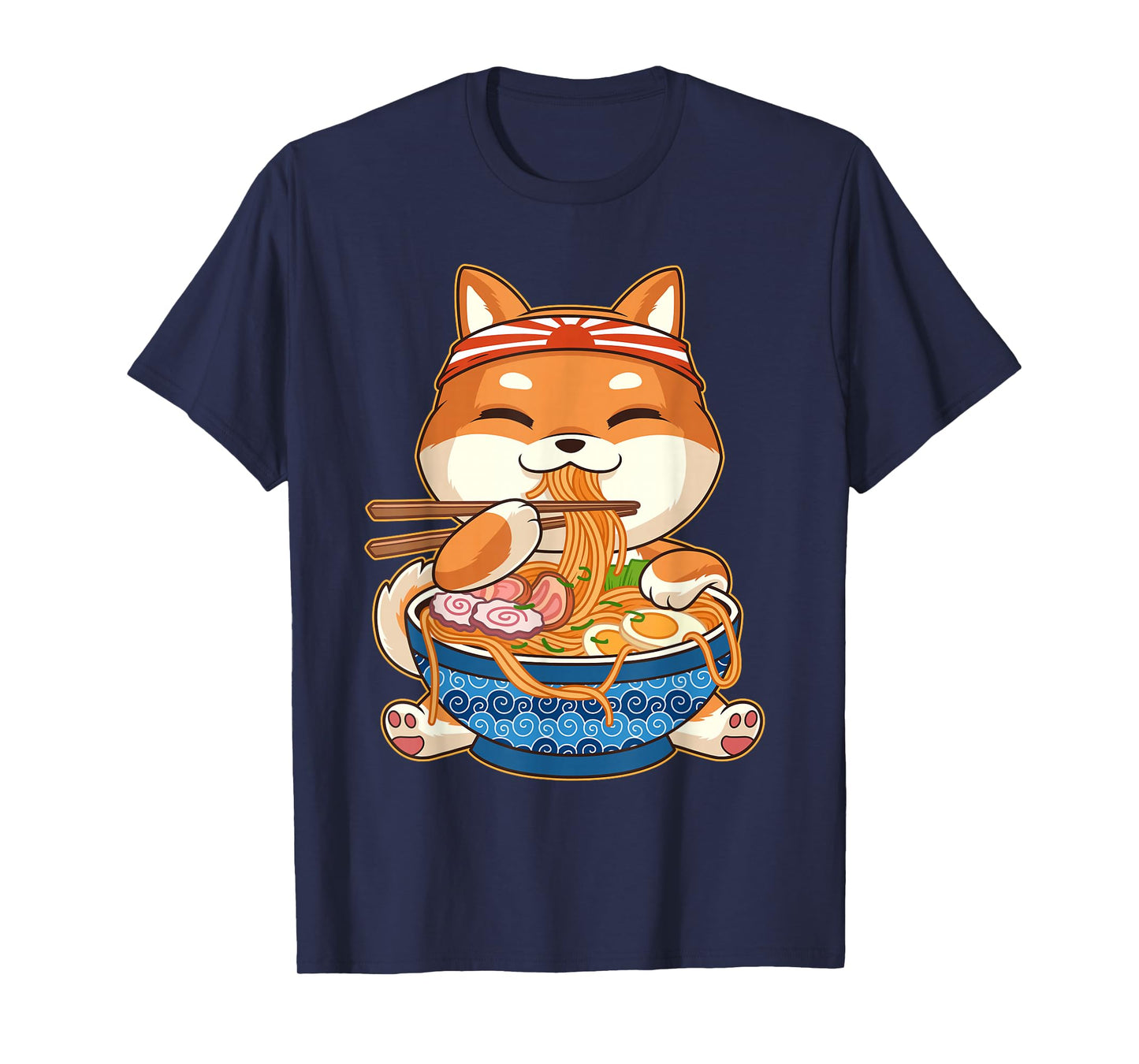 Kawaii Cute Anime Shiba Inu Dog Otaku Japanese Ramen T-Shirt