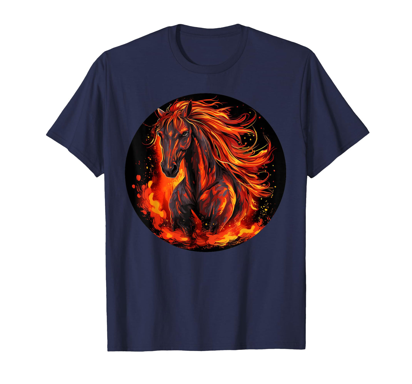 Funny burning horse outfit for horses flames lovers T-Shirt
