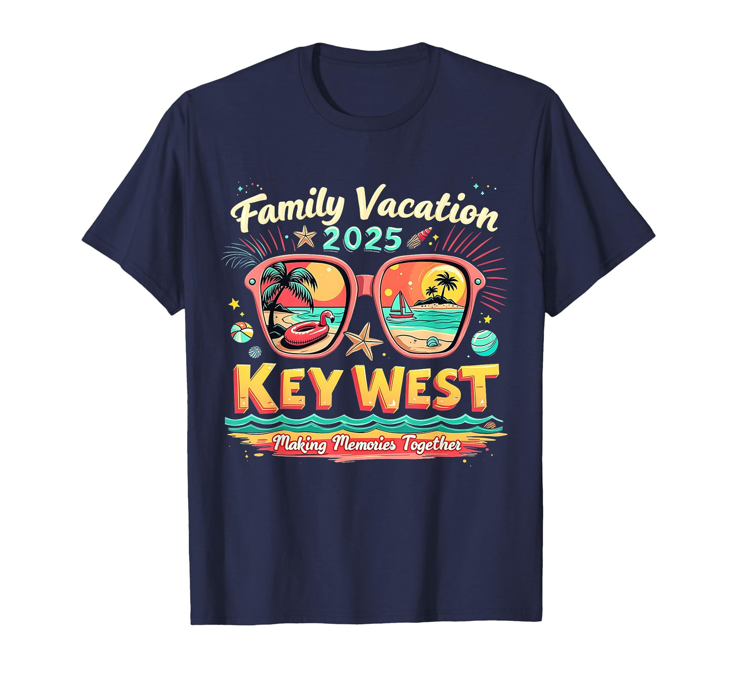 Funny Key West Family Vacation 2025 Tropical Vibes Costume T-Shirt