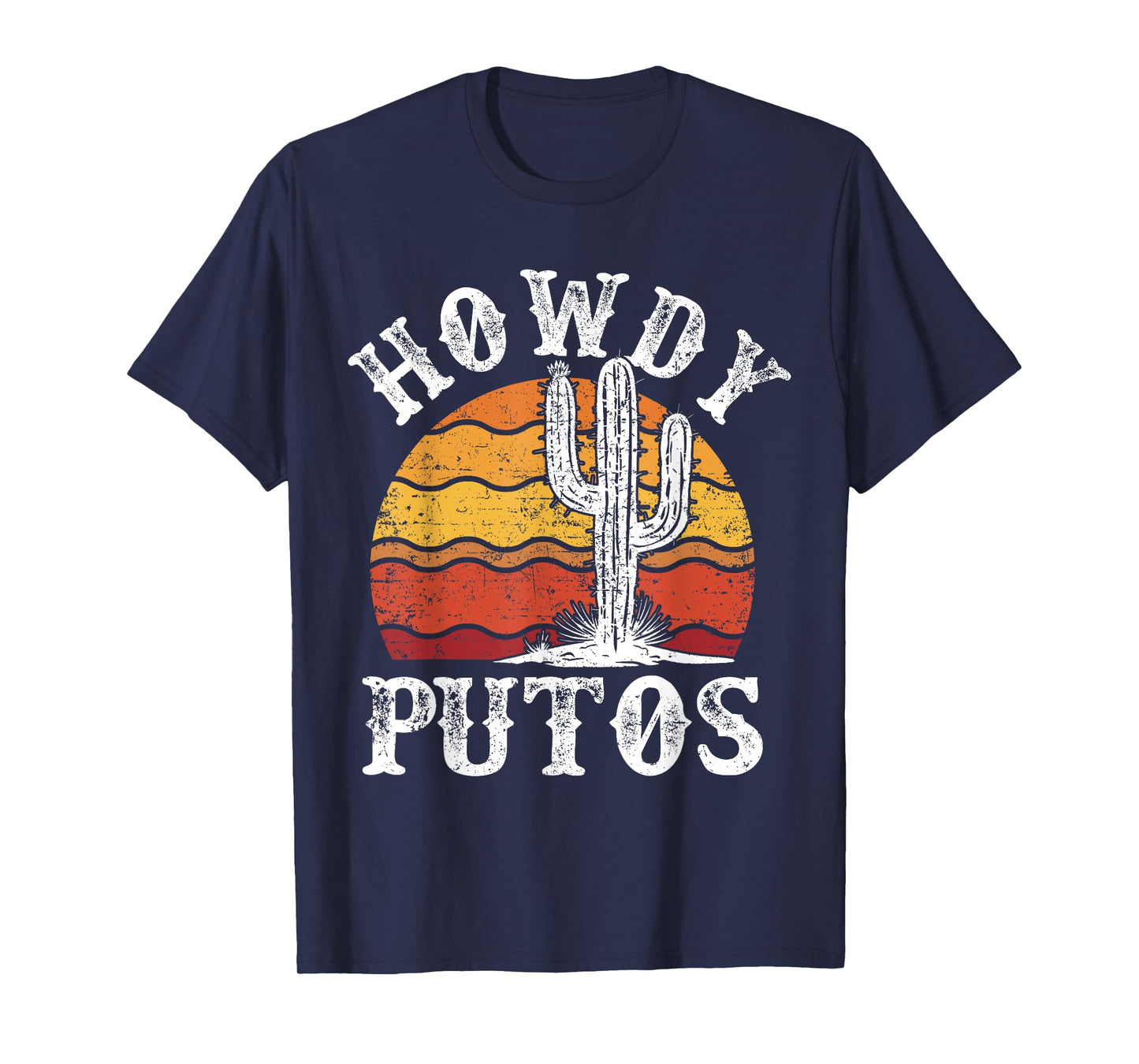 Retro Vintage Howdy Putos Country Western Cowboy Rodeo Funny T-Shirt