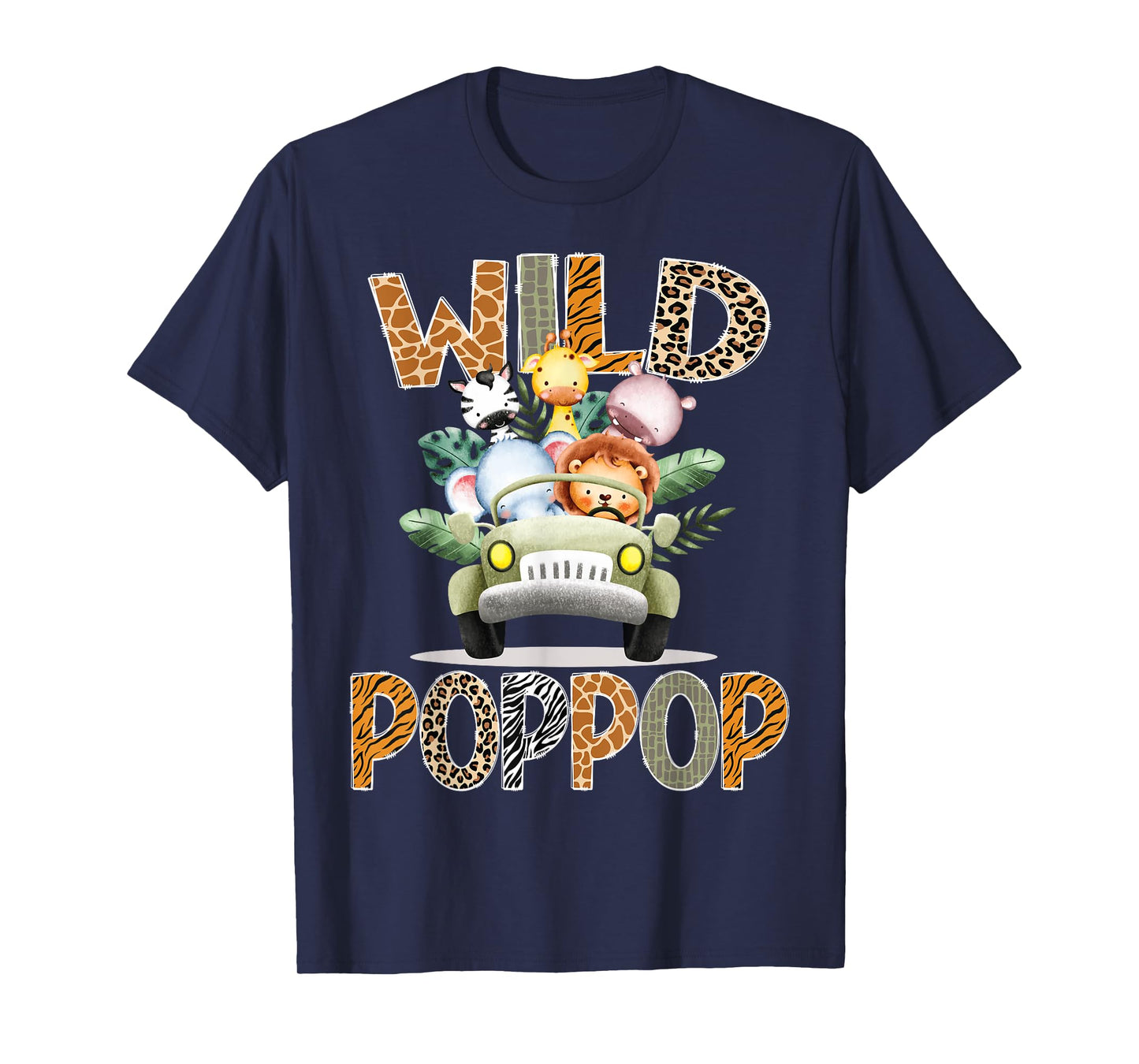Wild PopPop Safari Jungle Animals 1st Birthday Truck T-Shirt
