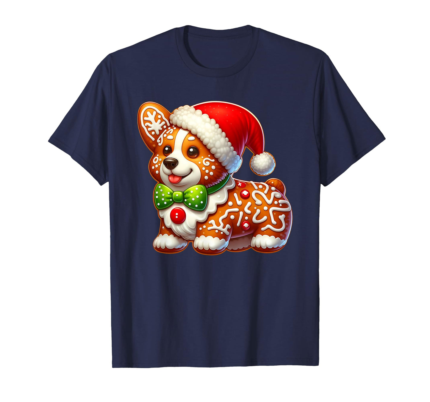 Funny Gingerbread Man Corgi Christmas Dog Womens Mens Kids T-Shirt