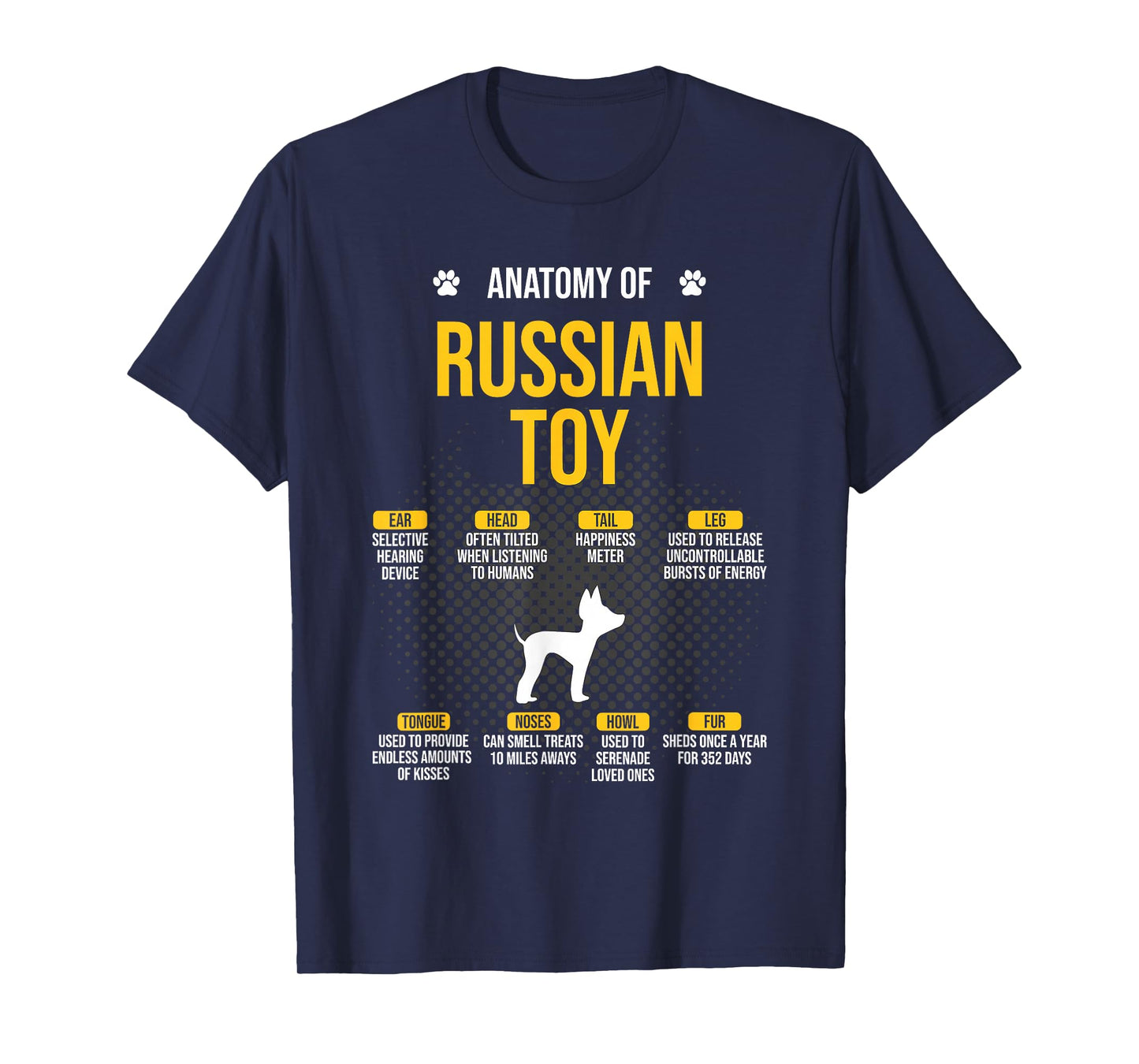 Anatomy Of Russian Toy Dog Lover T-Shirt