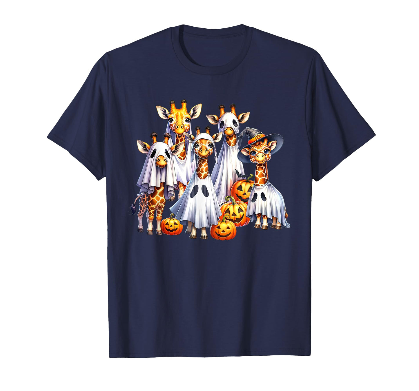 Spooky Ghost Giraffe Halloween Funny African Animal Lover T-Shirt