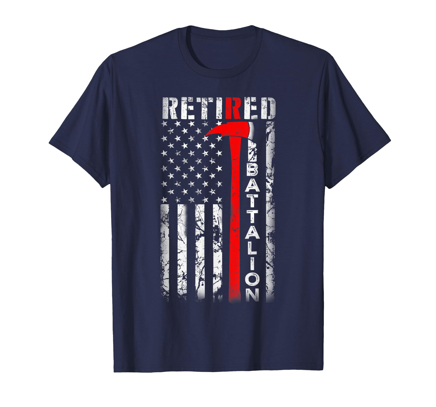 Retired Firefighter Battalion Chief American flag Retirement T-Shirt