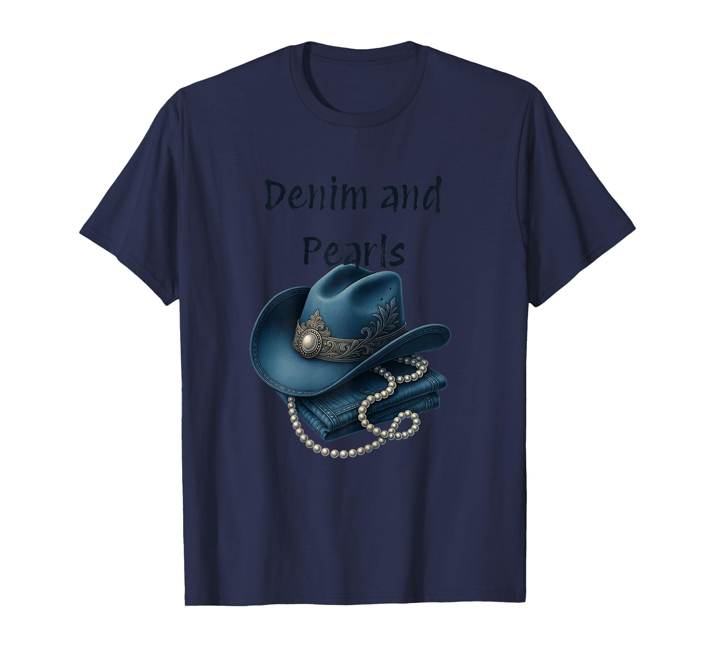 Denim and Pearls Outfit Western Country Cowgirl Bachelorette T-Shirt