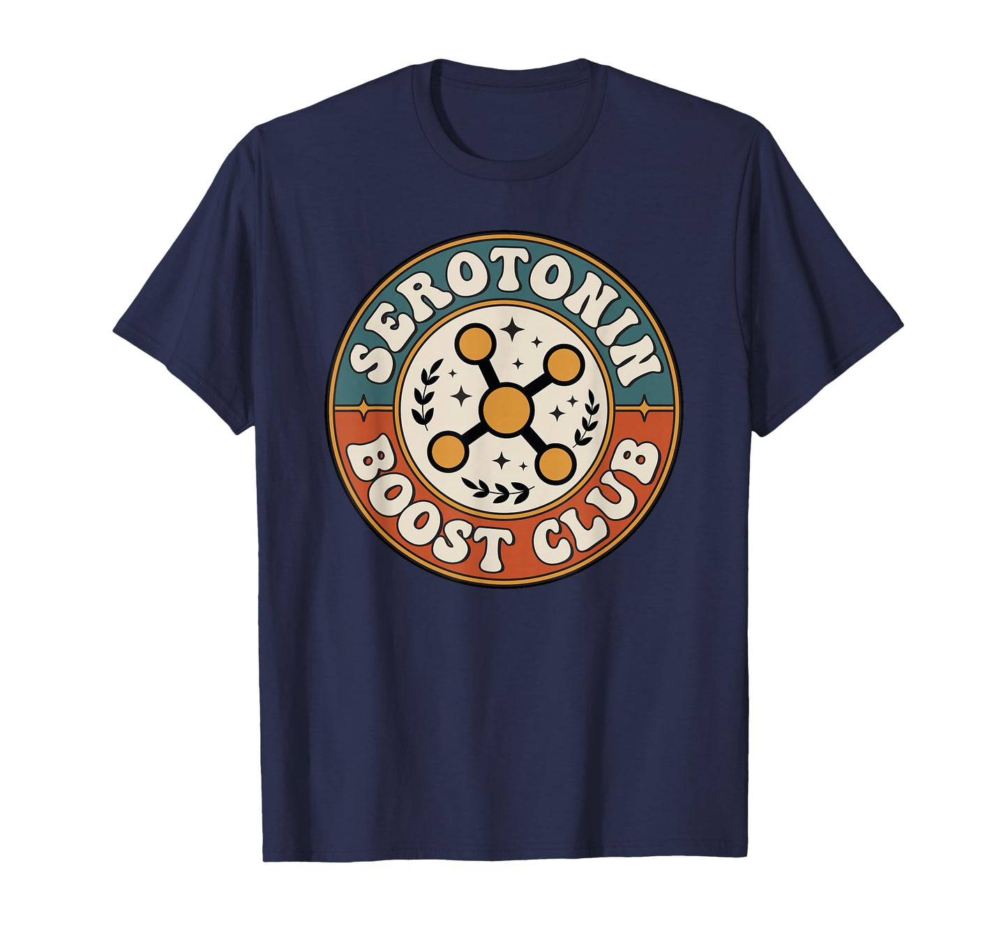 Serotonin Boost Club Funny Retro Badge Good Energy T-Shirt