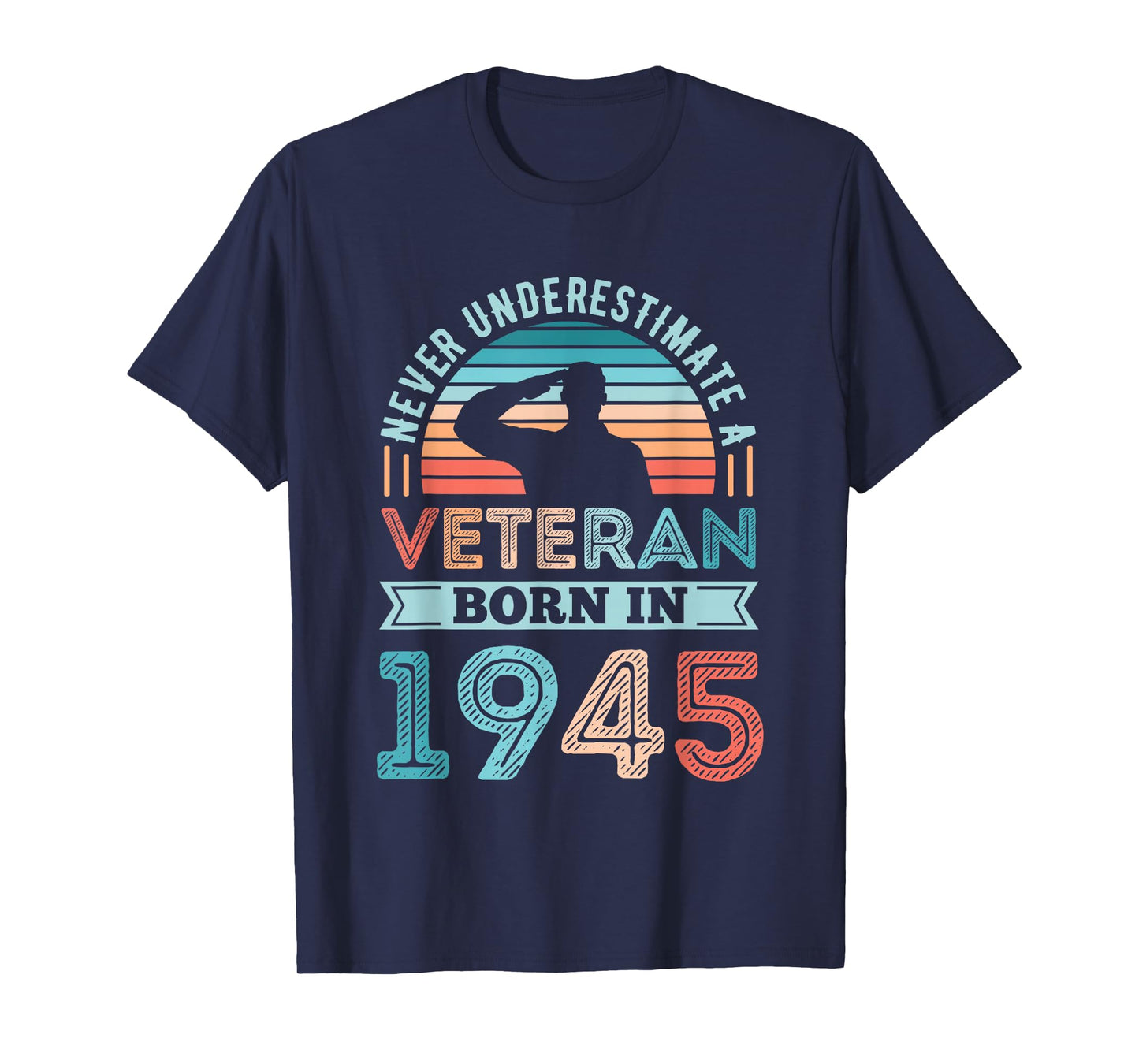 Veteran born in 1945 80th Birthday Military Gifts T-Shirt