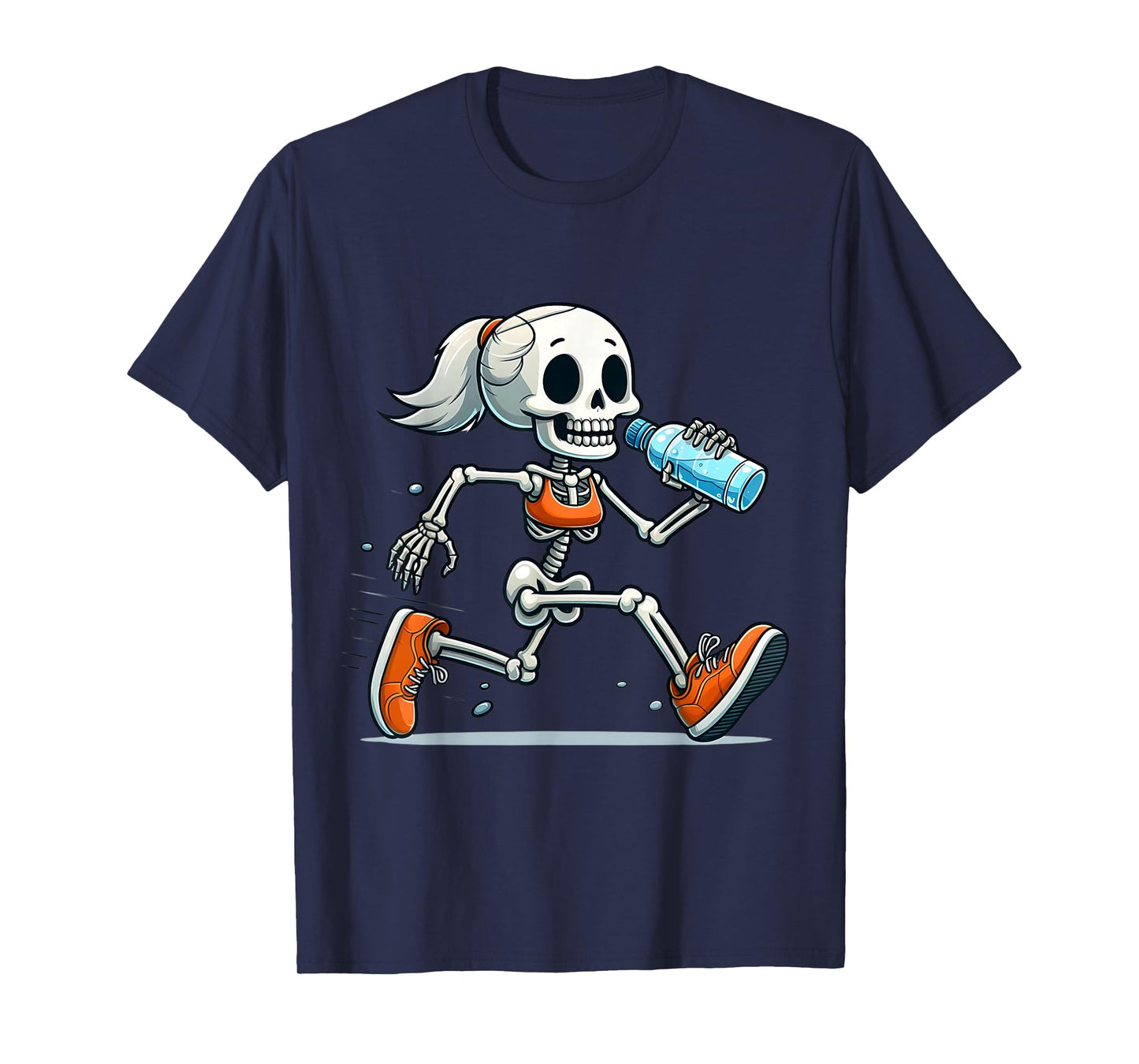 Running Skeleton Halloween Costume Spooky Runners Lover T-Shirt