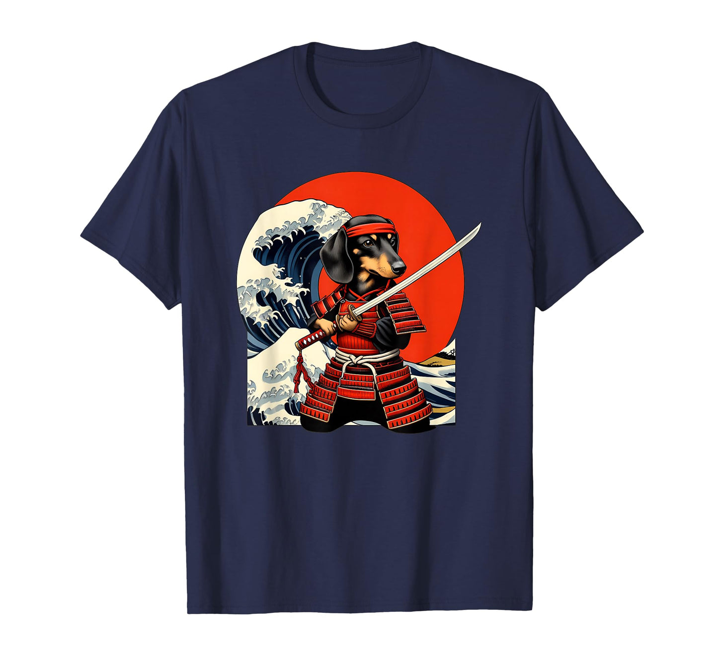 Otaku Weiner Dachshund Dog Samurai T-Shirt