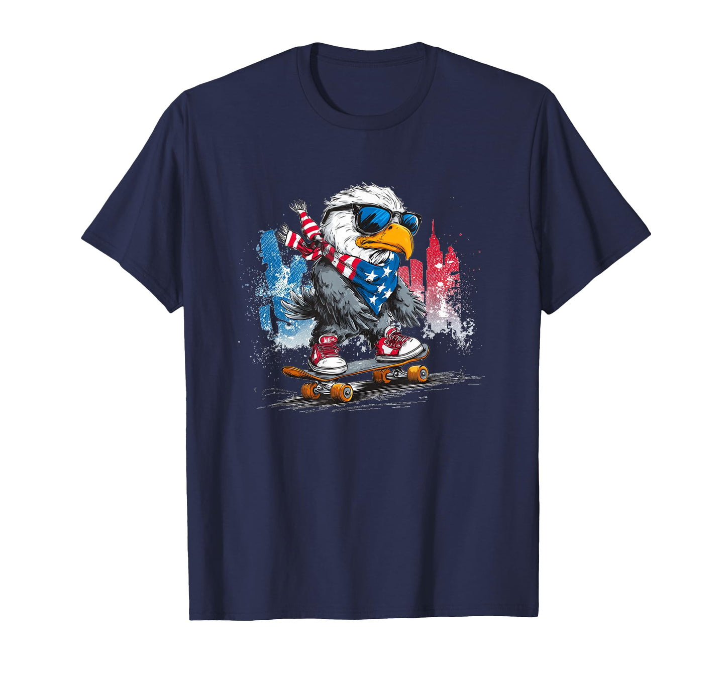 Patriotic Colors with Eagle for Skater Lovers T-Shirt