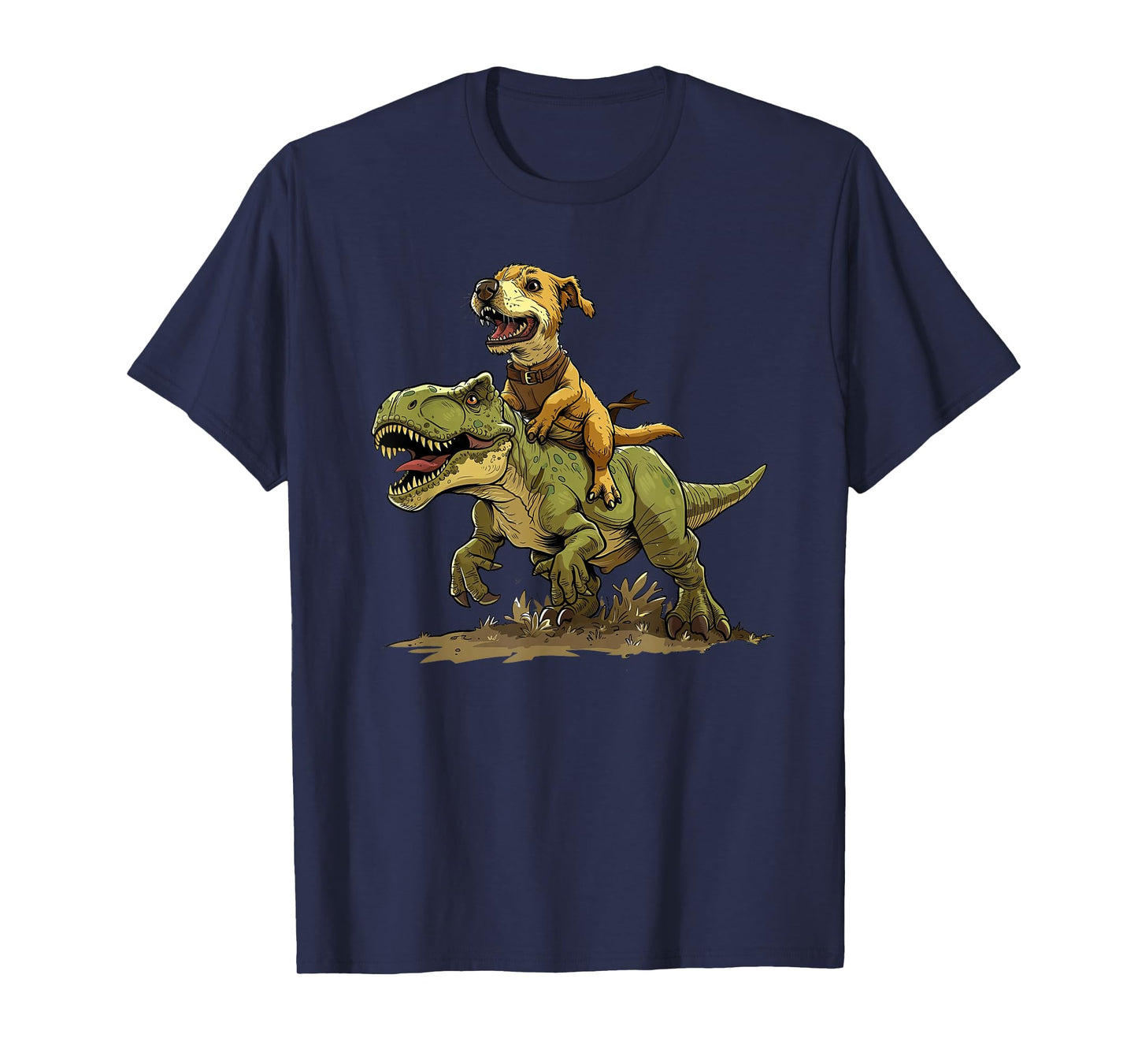 Funny Dog Riding A Dinosaur - Doggosaur - Dinosaur Dog T-Shirt