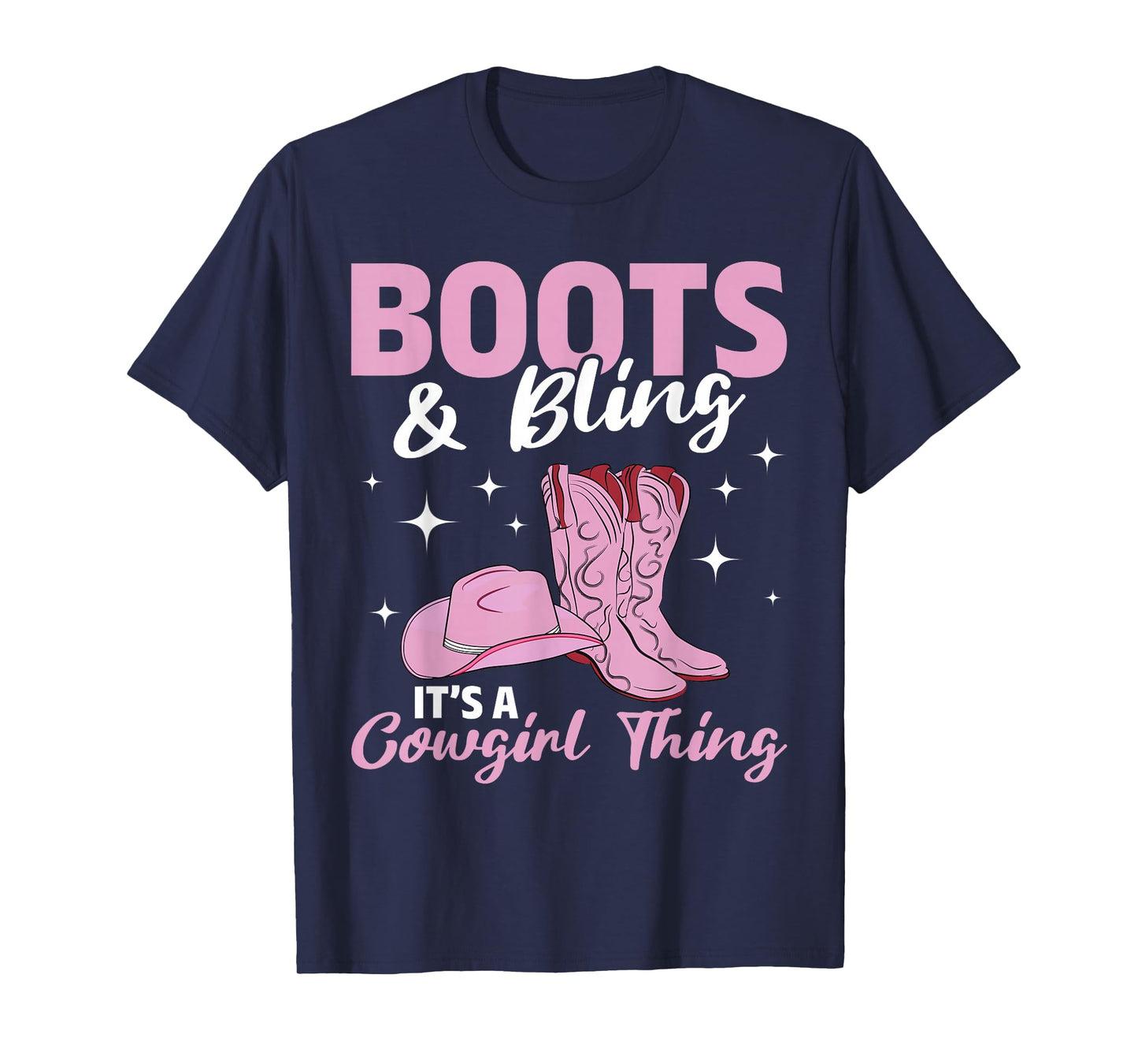 Rodeo Western Country Southern Cowgirl hat - Boots & Bling T-Shirt