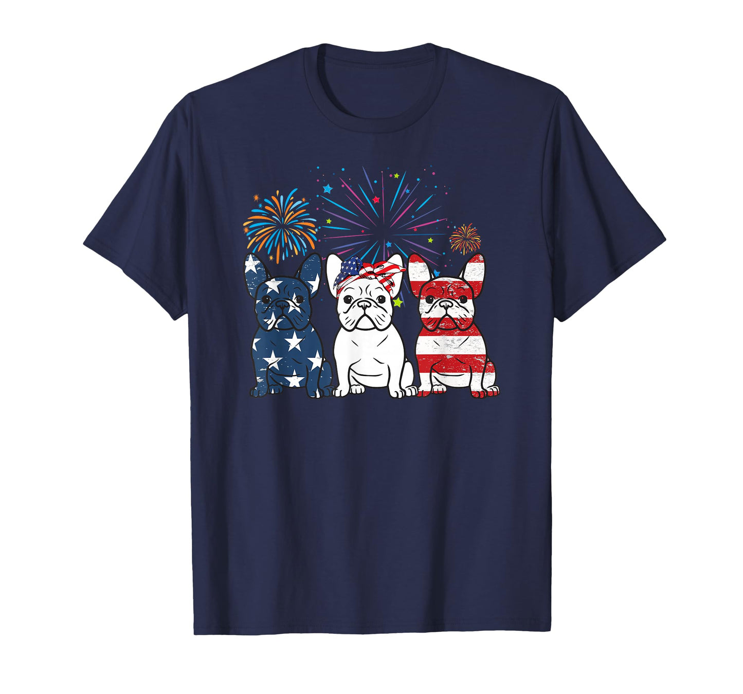 French Bulldog American Flag 4th Of July Independence Day T-Shirt